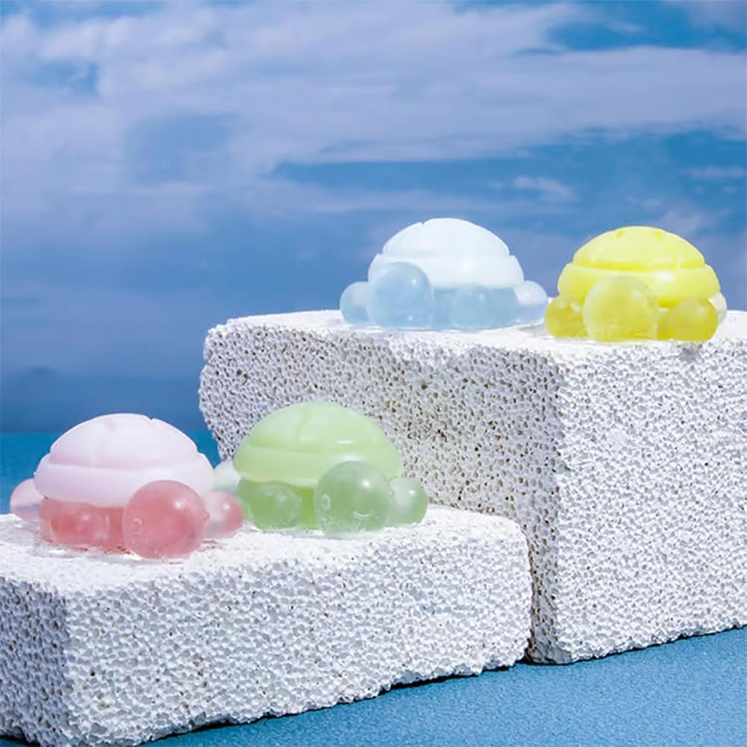 Jinyilwn Handmade Kids Soap - Kids Bath Soap, 4X Turtle Shape Creative Cute Soap | Cleansing Moisturizing Cleanser, Natural Mild Body Wash for Boys and Girls, Home Bathroom Use image number 4