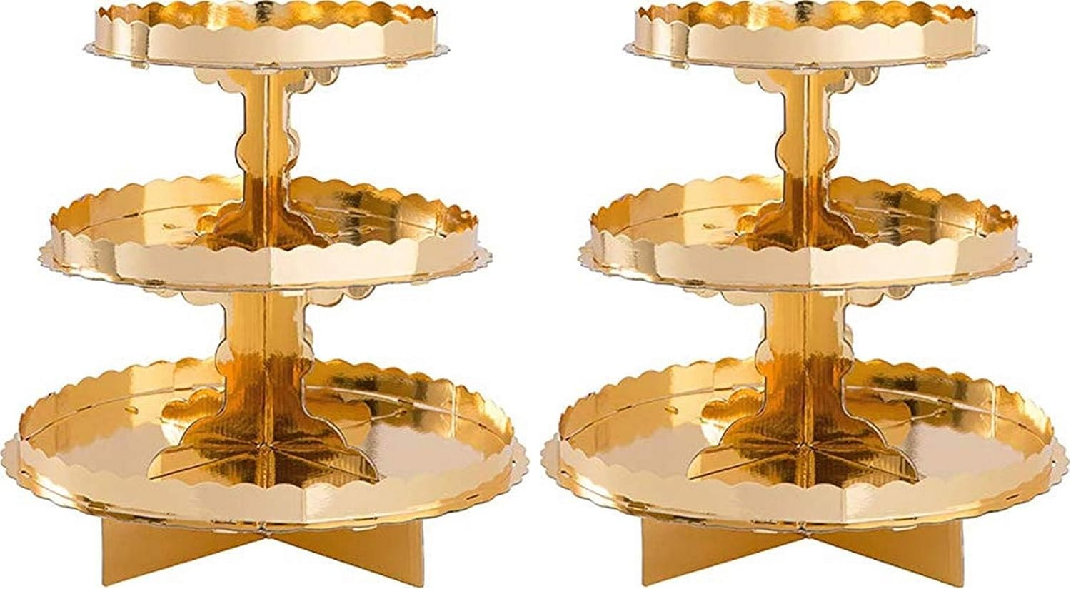 Amscan 140075.19 3 Tier Cupcake Treat Stand Gold
