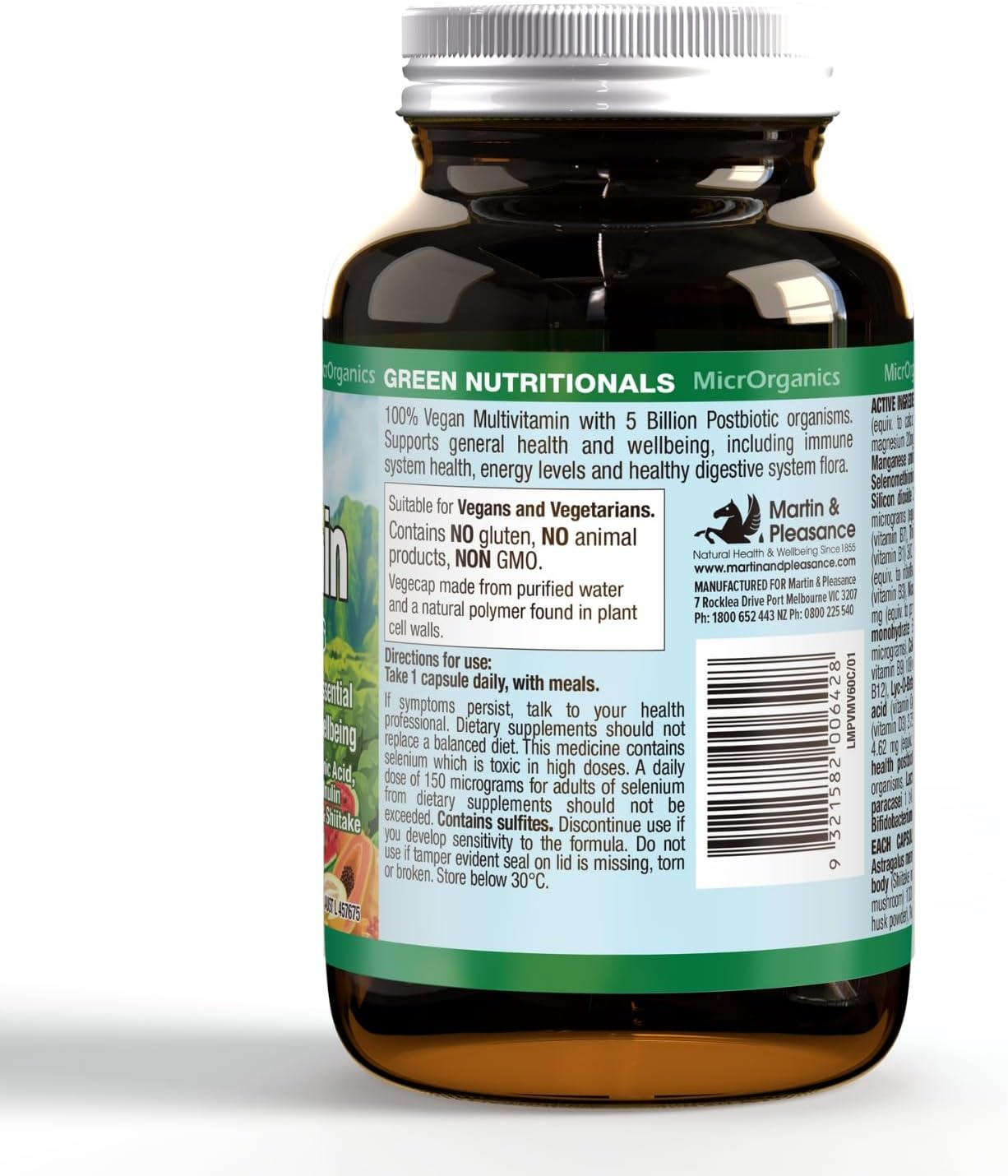 Green Nutritionals 100% Vegan Multivitamin 60 Capsules image number 1