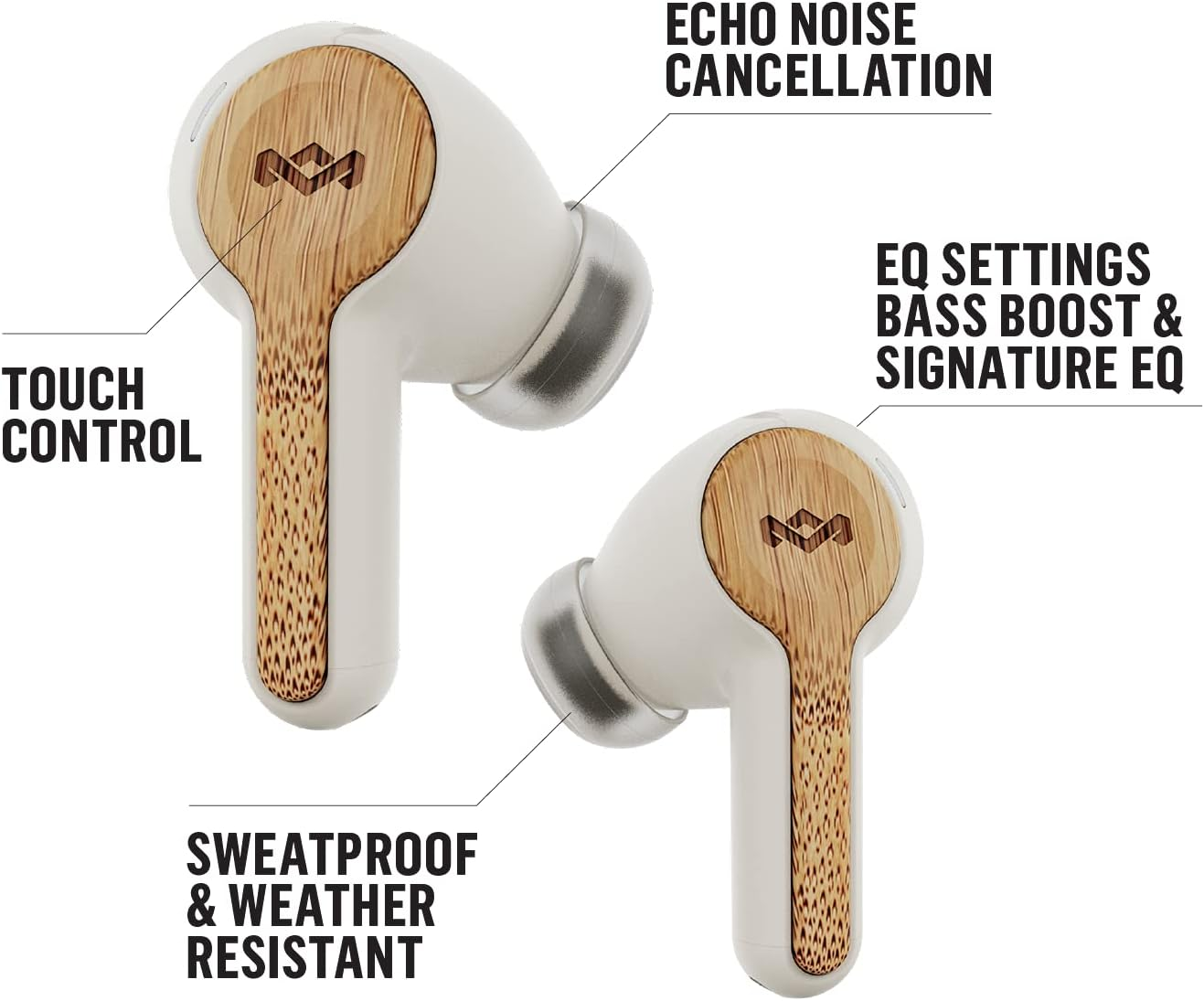 House of Marley Rebel True Wireless Earbuds, Cream image number 1