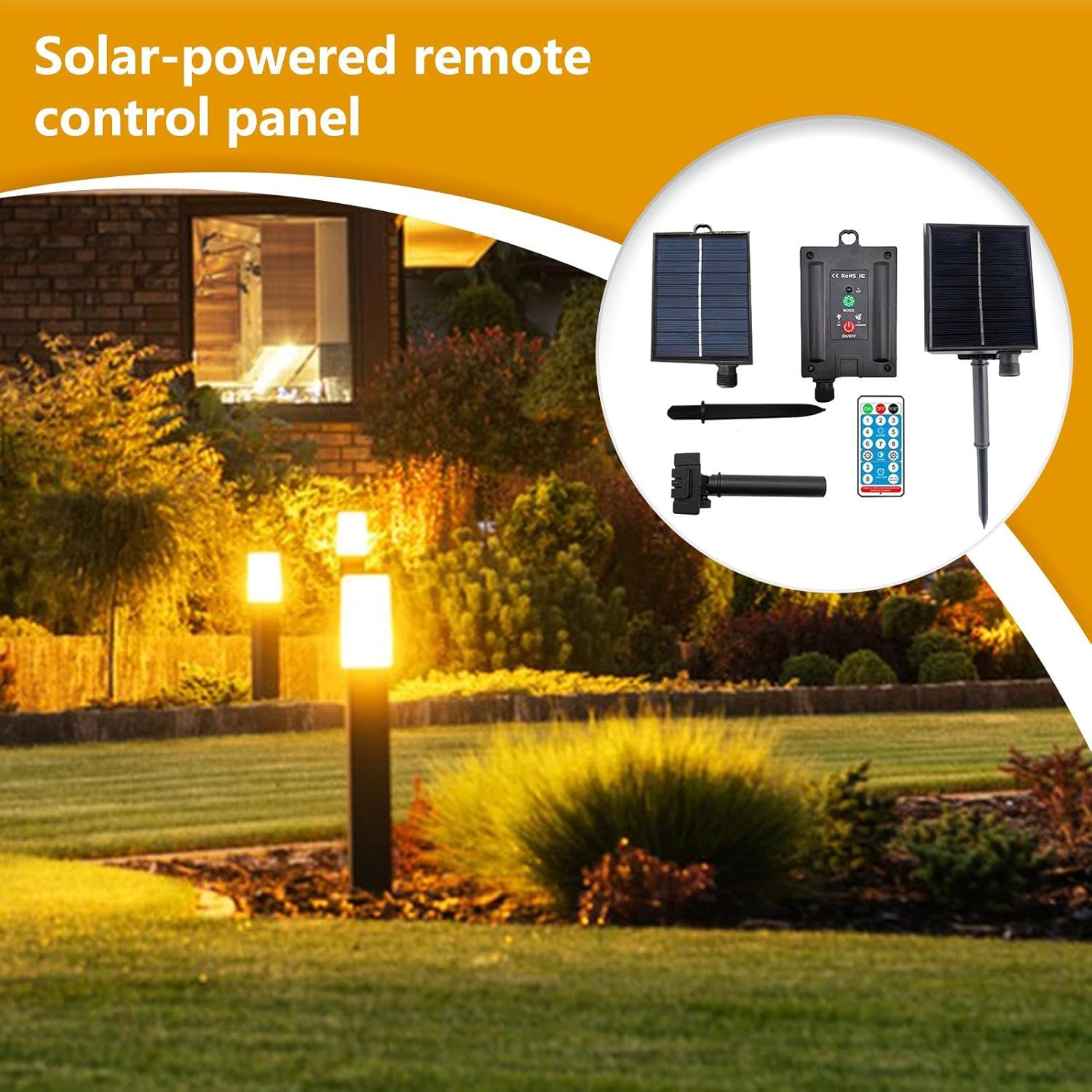 Solar Panel with Plug Outlet | Portable 31V Waterproof Remote USB String Lights Solar Panel, Tools & Home Improvement for Patio Yard Farm Garden Shed Pathway Camping image number 6
