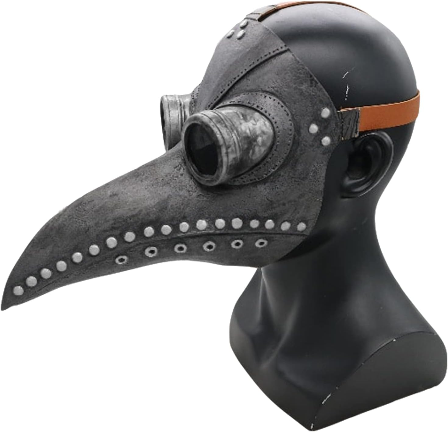 Plague Doctor Bird Costume Props - Adjustable Strap Halloween Long Nose Beak (Black)