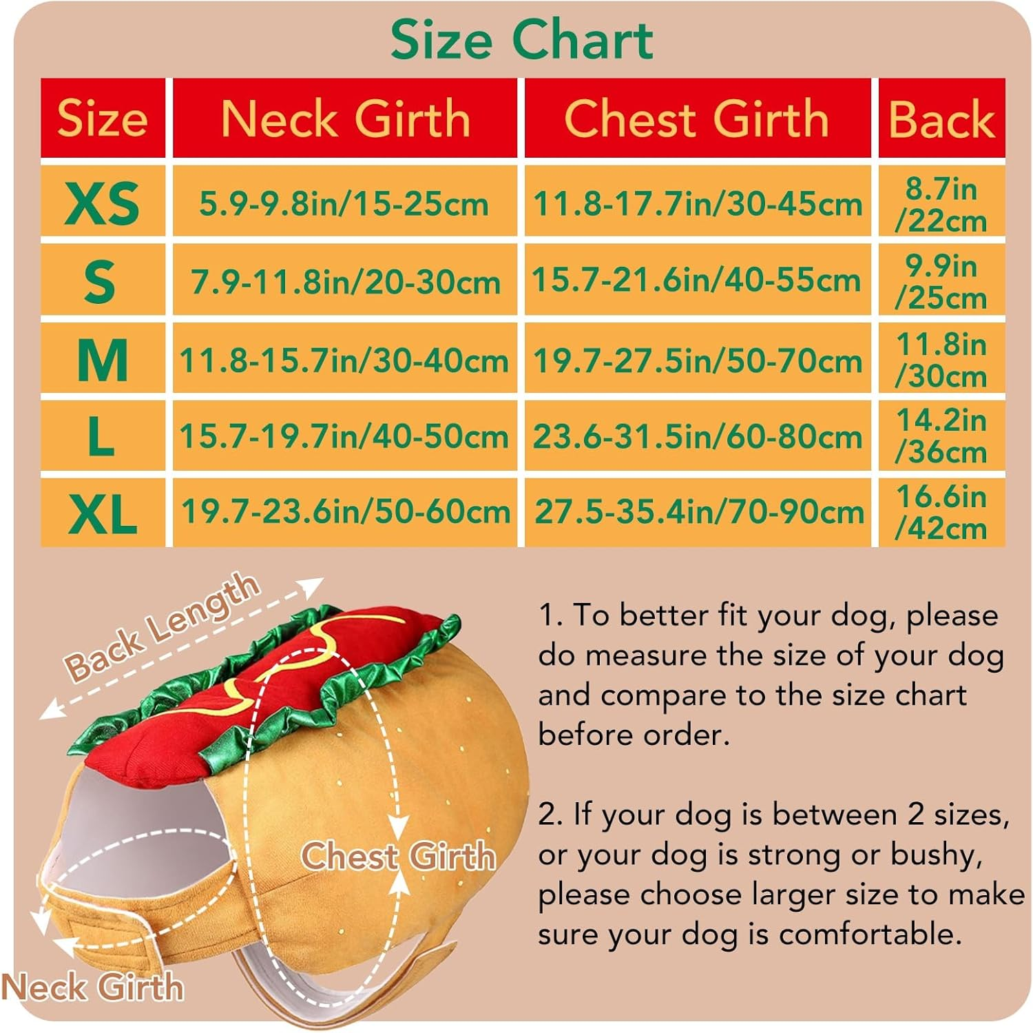 Hot Dog Pet Costume,Dog Costume,Dog Halloween Costume Pet Cosplay Party Suit,Funny Cat Costume,Christmas Party Role Play Dress up and Hot Dog Design Costumes for Dogs&Cats (Medium) image number 5