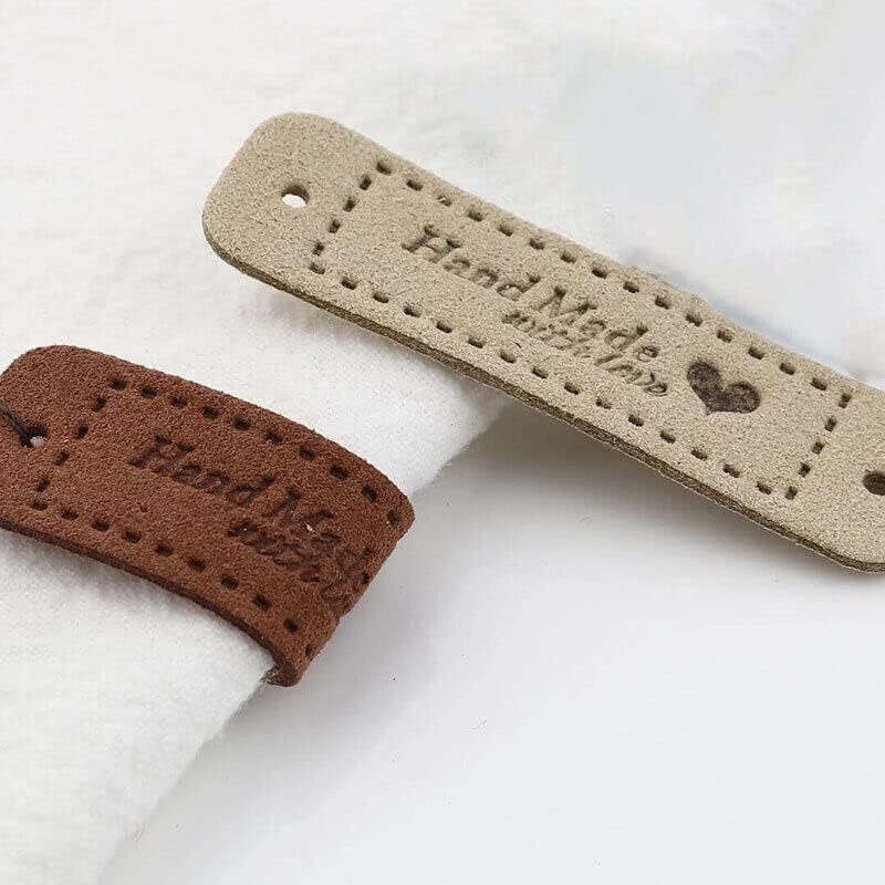40PCS Tags Handmade with Love Labels Clothing Tags DIY Crafts Sewing 55X15Mm for Jewelry Making Crafts, Sewing Clothing Decoration and More (20PCS, Brown) image number 7