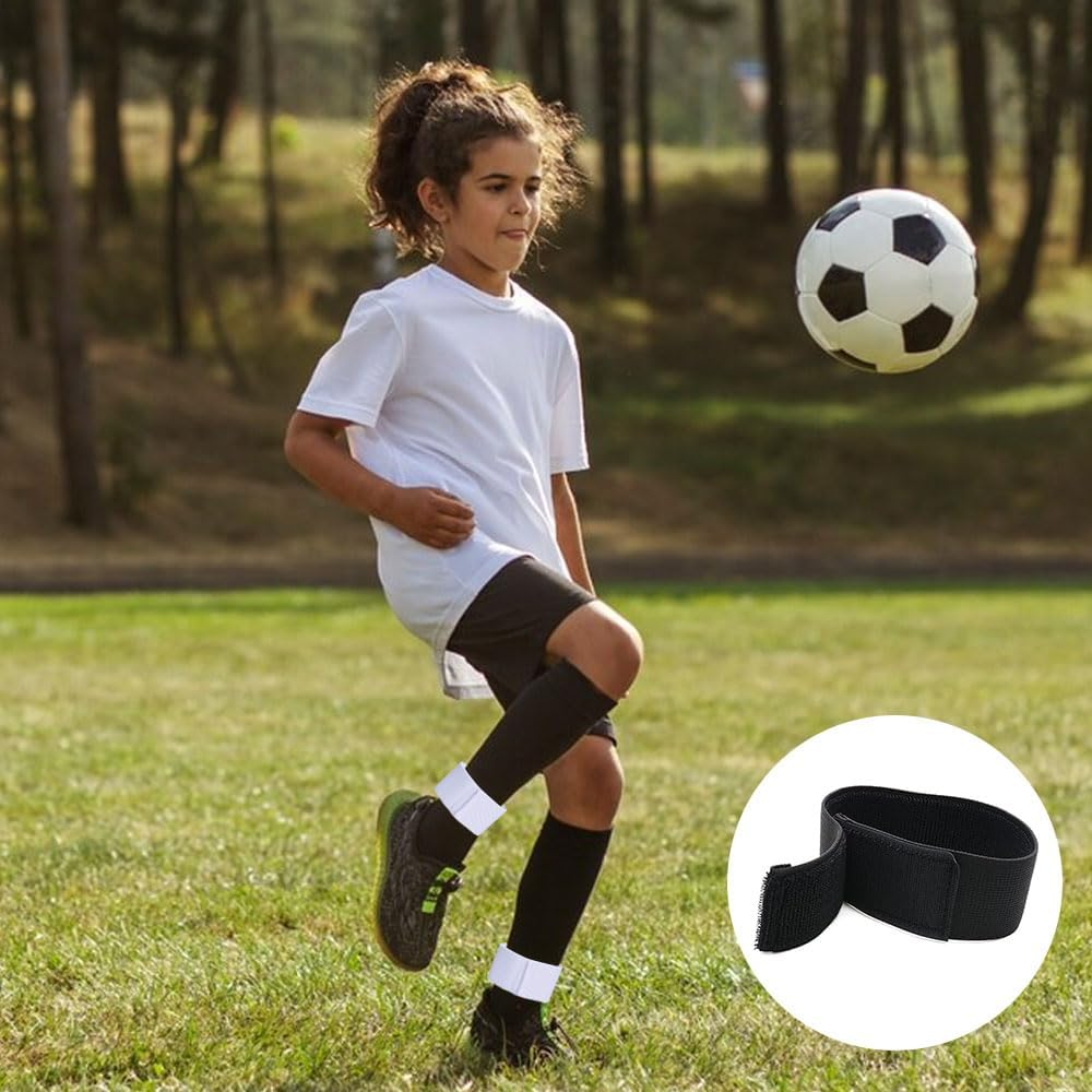 Sxutop Pack of 6 Non-Slip Shin Pads Holder Football Shin Guard Strap Football Sock Holder with Velcro Fastening Straps for Breathable and Ankle Protectors Men Women and Children image number 3