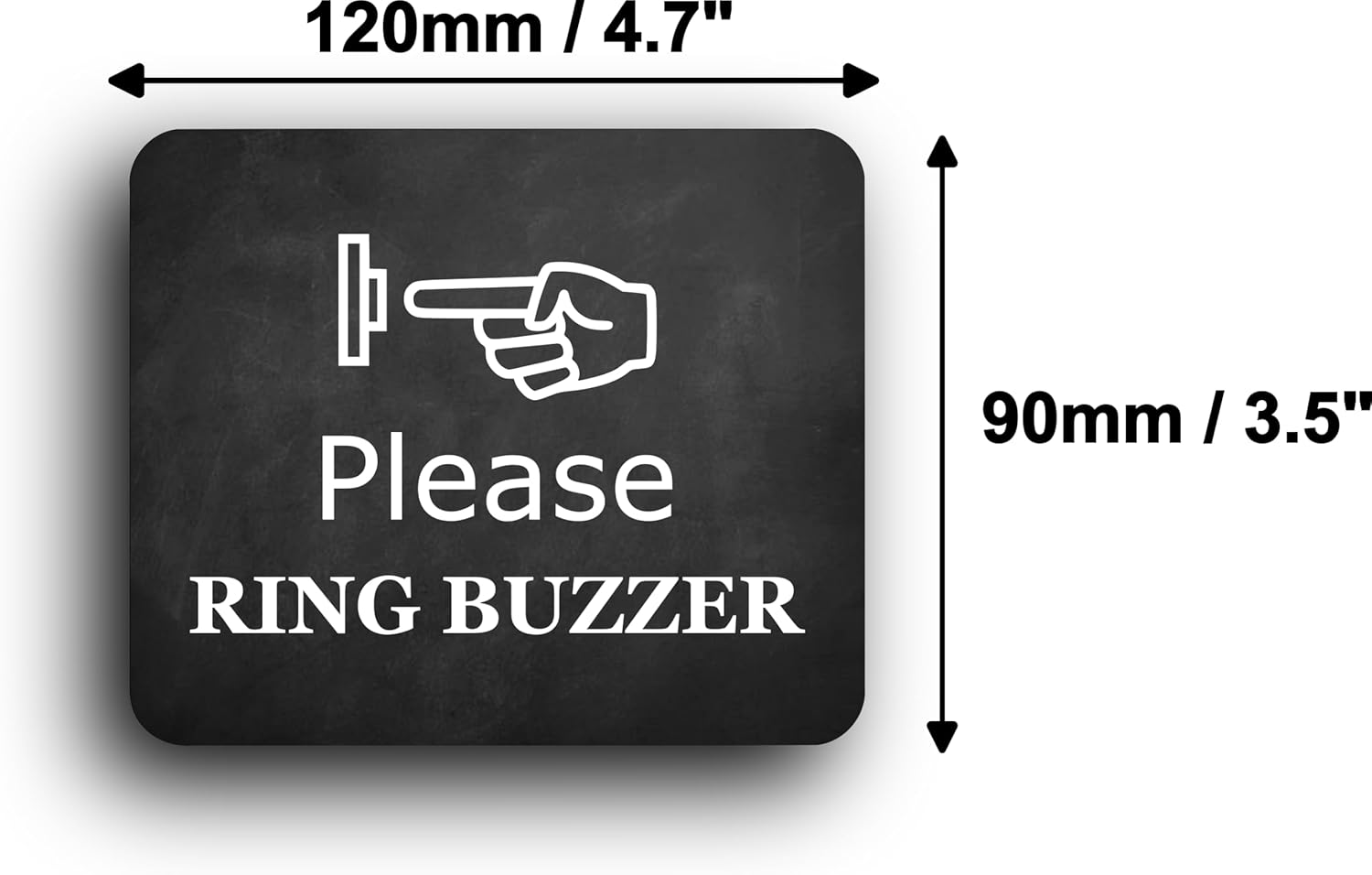 Black Self-Adhesive "Please Ring Buzzer" Sign - 4.72" X 3.94" - UV Printed for Outdoor Use image number 1