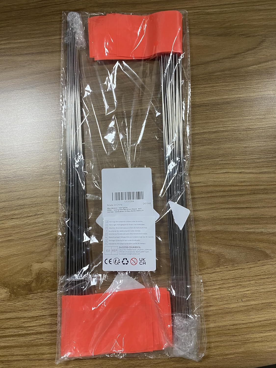 AIEX 42Pcs 2"X3" Marking Flags with 13.8" Steel Pole Vinyl Stake Flag for Yard Industrial, Underground Utilities, Sprinkler, Utility Marker, Sewers, Lawn, Landscaping, Surveying, Pet Boundary(Orange) image number 3