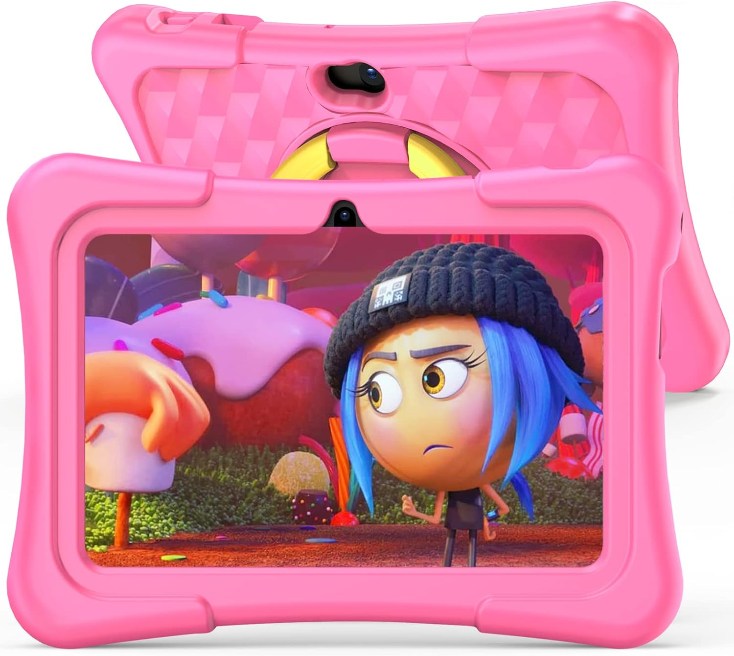 Pritom 7 Inch Kids Tablet, Quad Core Android 11, 2GB RAM, 32GB ROM, BT, Wifi, Dual Camera, Educational, Games,Parental Control, Kids Software Pre-Installed with Kids-Tablet Case, Type C,Dark Blue