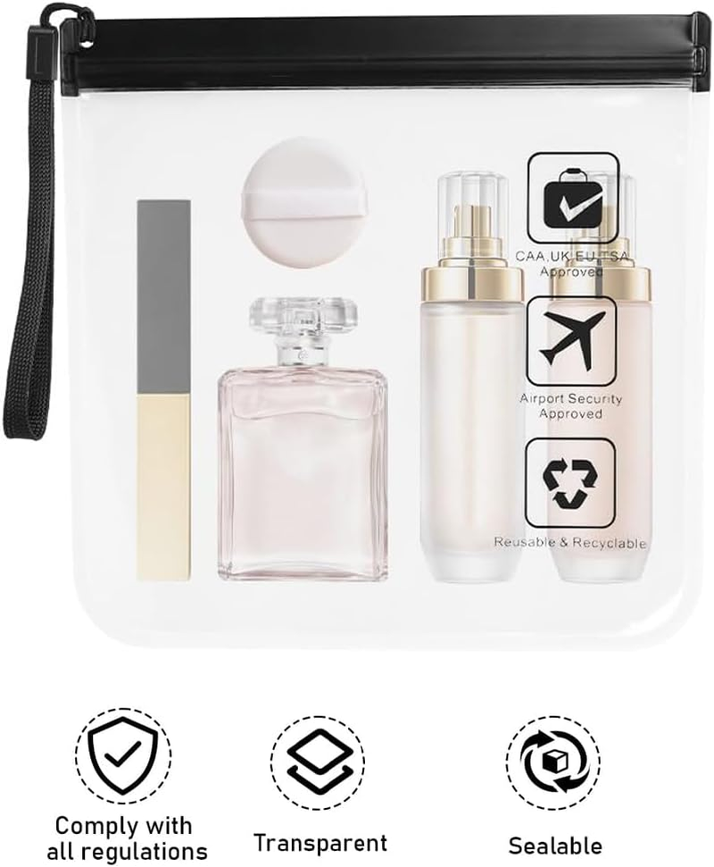 4 Pack Clear Toiletry Bag, Leakproof Airport Security Liquid Bag 20 X 20Cm, Travel Accessories Makeup Essentials Luggage Clear TSA Approved Travel Toiletry Bag for Men Women image number 4