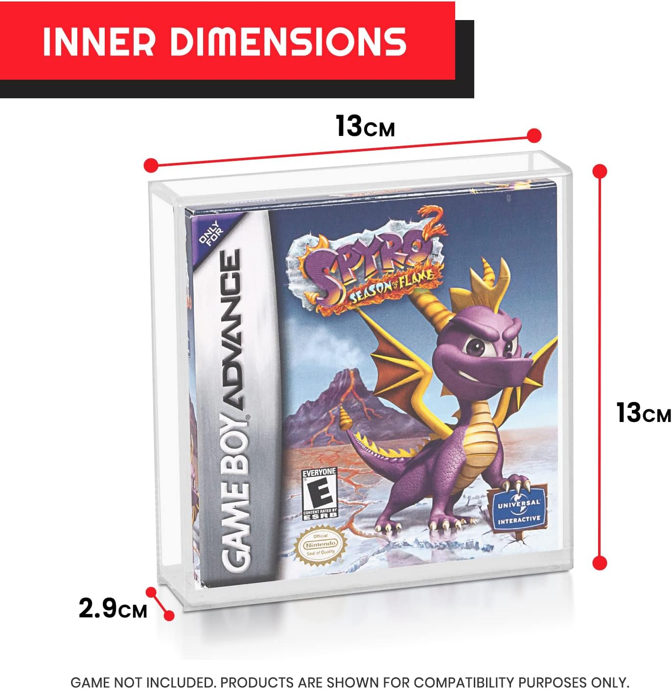 EVORETRO Acrylic Display Case Designed for Nintendo Game Boy and Game Boy Advance (GB/GBA) Game Box - Clear Protective Case for Retro Games (4.0MM - Pack of 2) image number 5