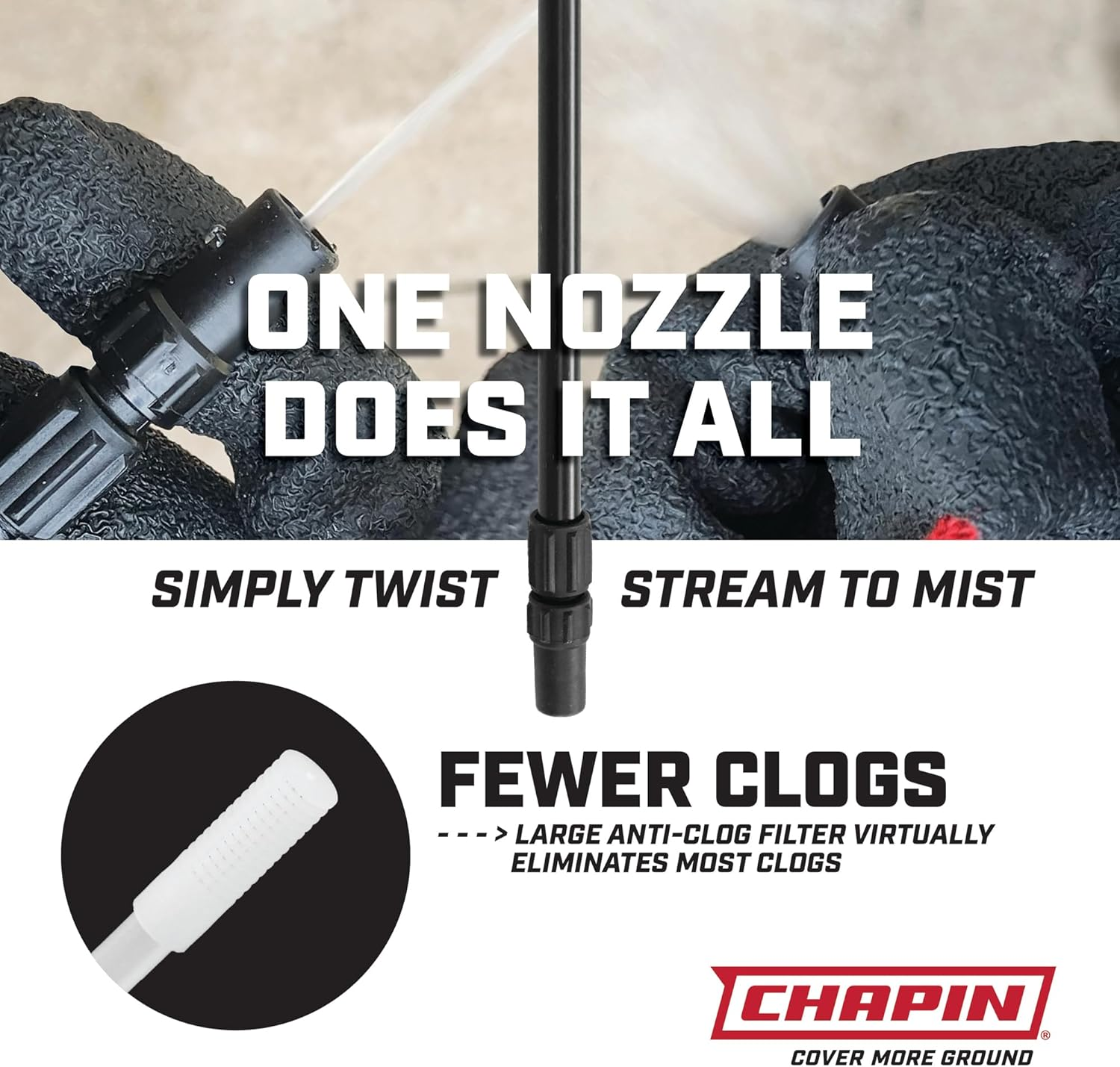 Chapin International 20075 Bleach & Disinfectant Bleach Sprayer, 1 Gallon, Translucent White image number 2