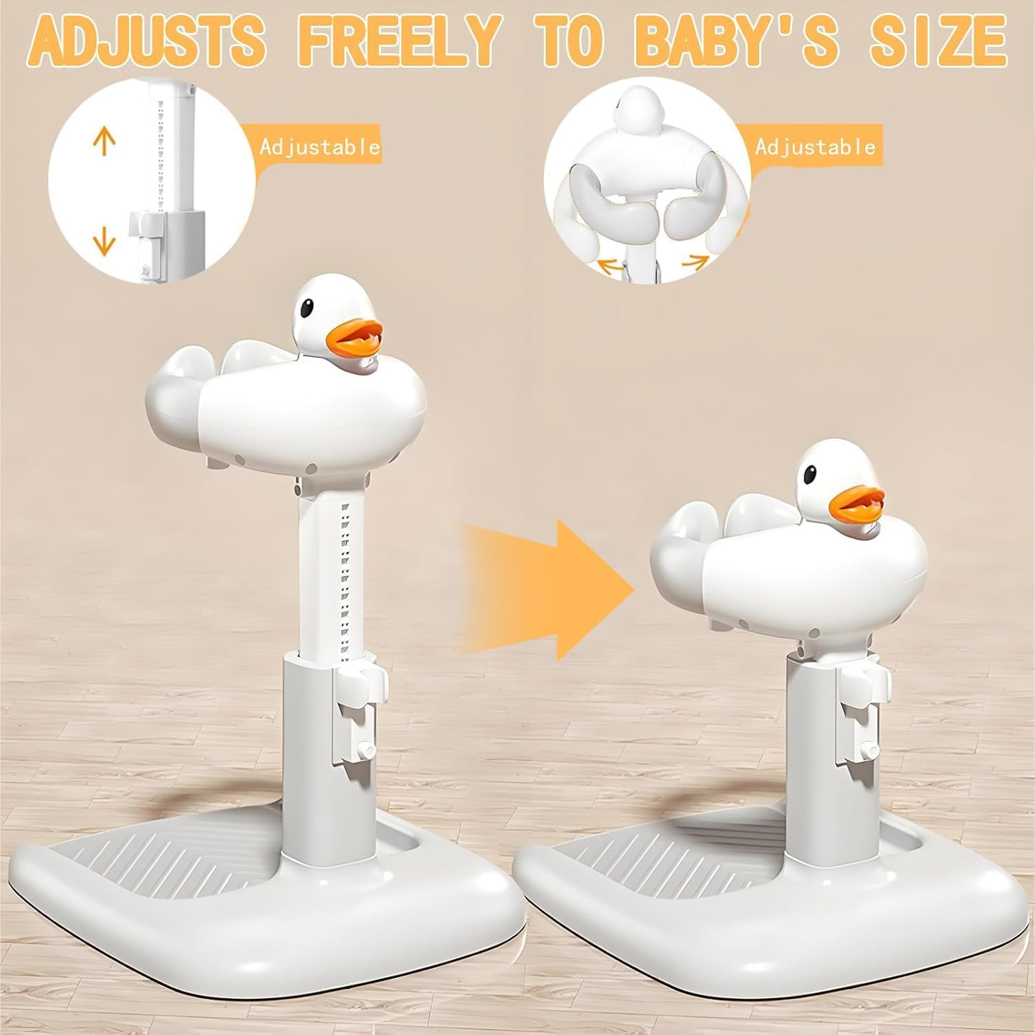 Baby Shower Stand and Baby Shower Standing Support Adjustable Standing Bath Stand with Non-Slip Base and Anti-Pinch Design for 6-36 Month Olds image number 6