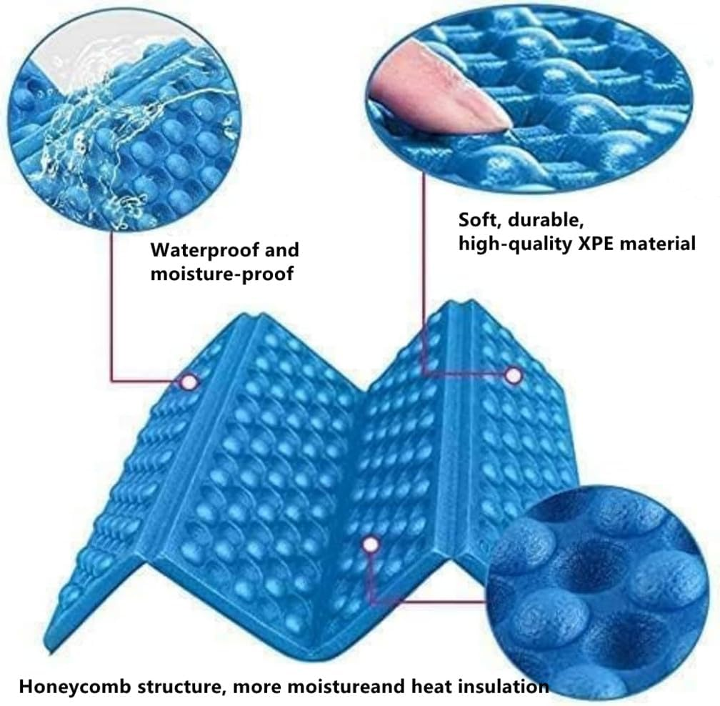2 Pcs Foam Seat Portable Seat Cushion,Mini Waterproof Folding Mat Foam Sitting Pad,Outdoor Folding Sitting Pad for Pinic Hiking Backpacking Mountaineering(Purple+Blue) image number 2