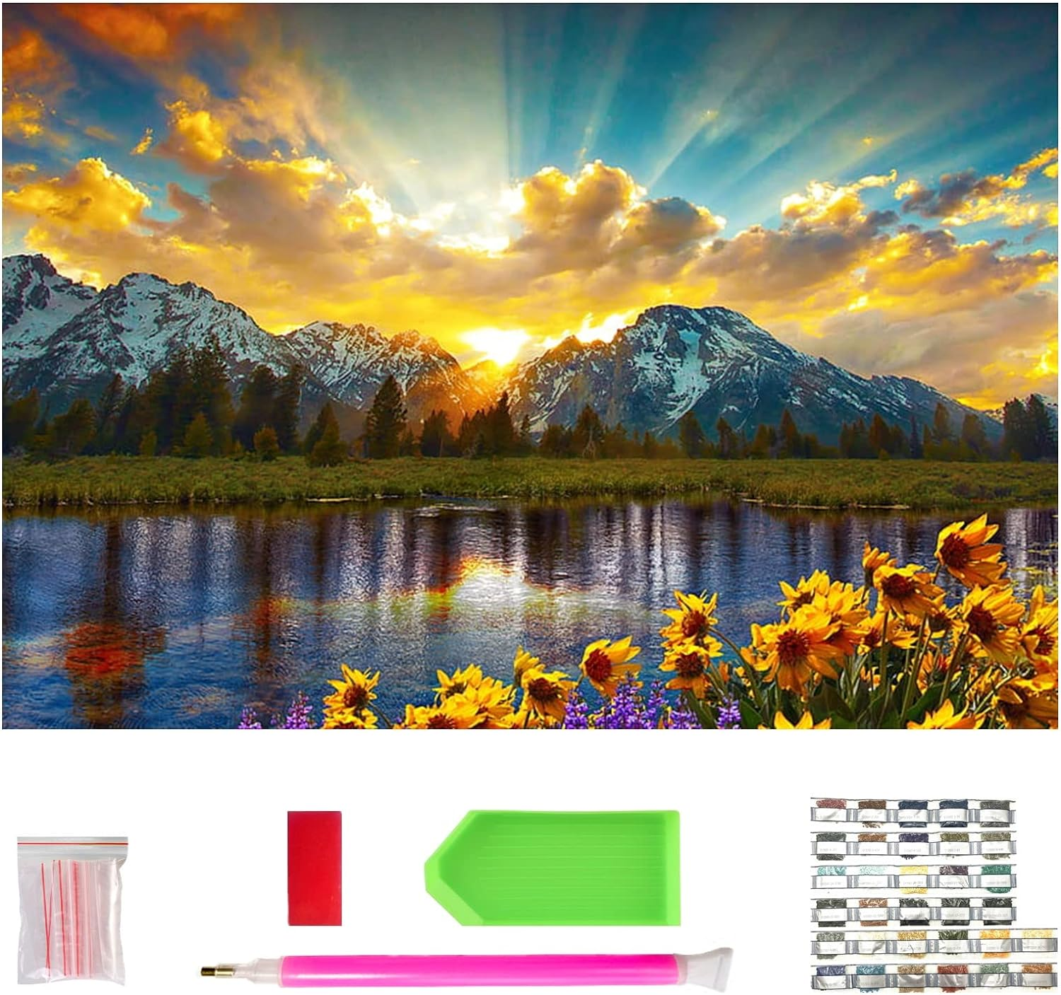 70 * 40CM Full Drill Large Diamond Painting Kits for Adults, round 5D Diamond Art Kits Beginners, Decorative Painting for Living Room, New Home Gift. image number 4