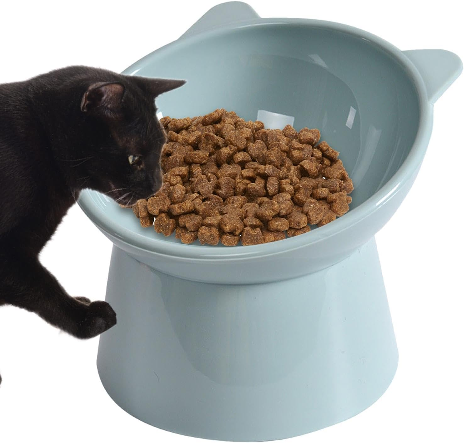 Slanted Elevated Dog Bowl, Easy to Clean Ceramic Slanted Cat Dish Pet Feeding Station, Ceramic Raised Cat Bowl, Stress Pet Feeder, Cat Water Food Bowls Pets Spine for Large Small Cats Dogs image number 6