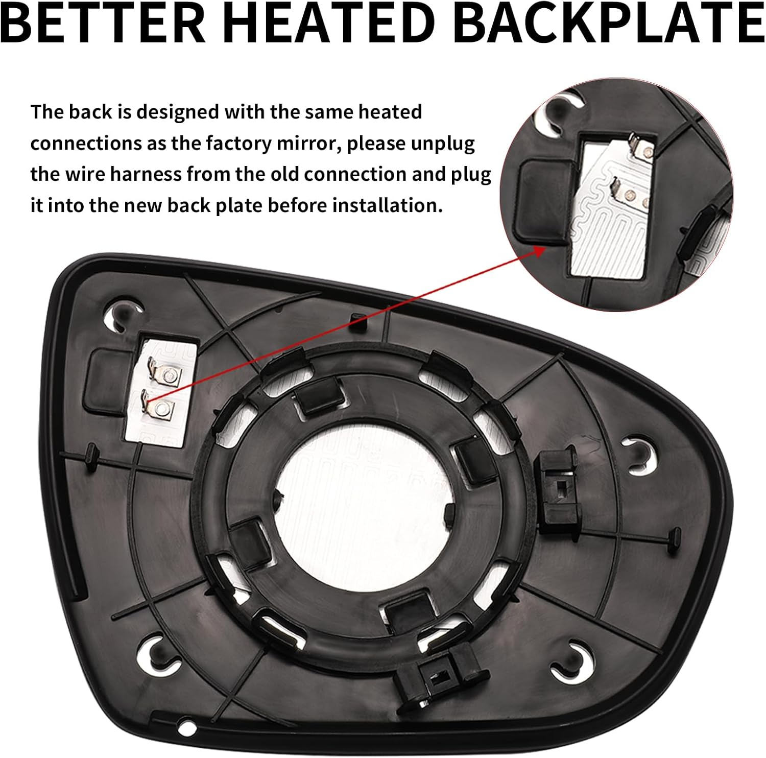 LOIYLLEN Left Side Mirror Replacement for Kia Optima 2011 2012 2013 2014 2015 - Left Side Mirror Glass, Rear View Mirrors Glass with Power Heated image number 4
