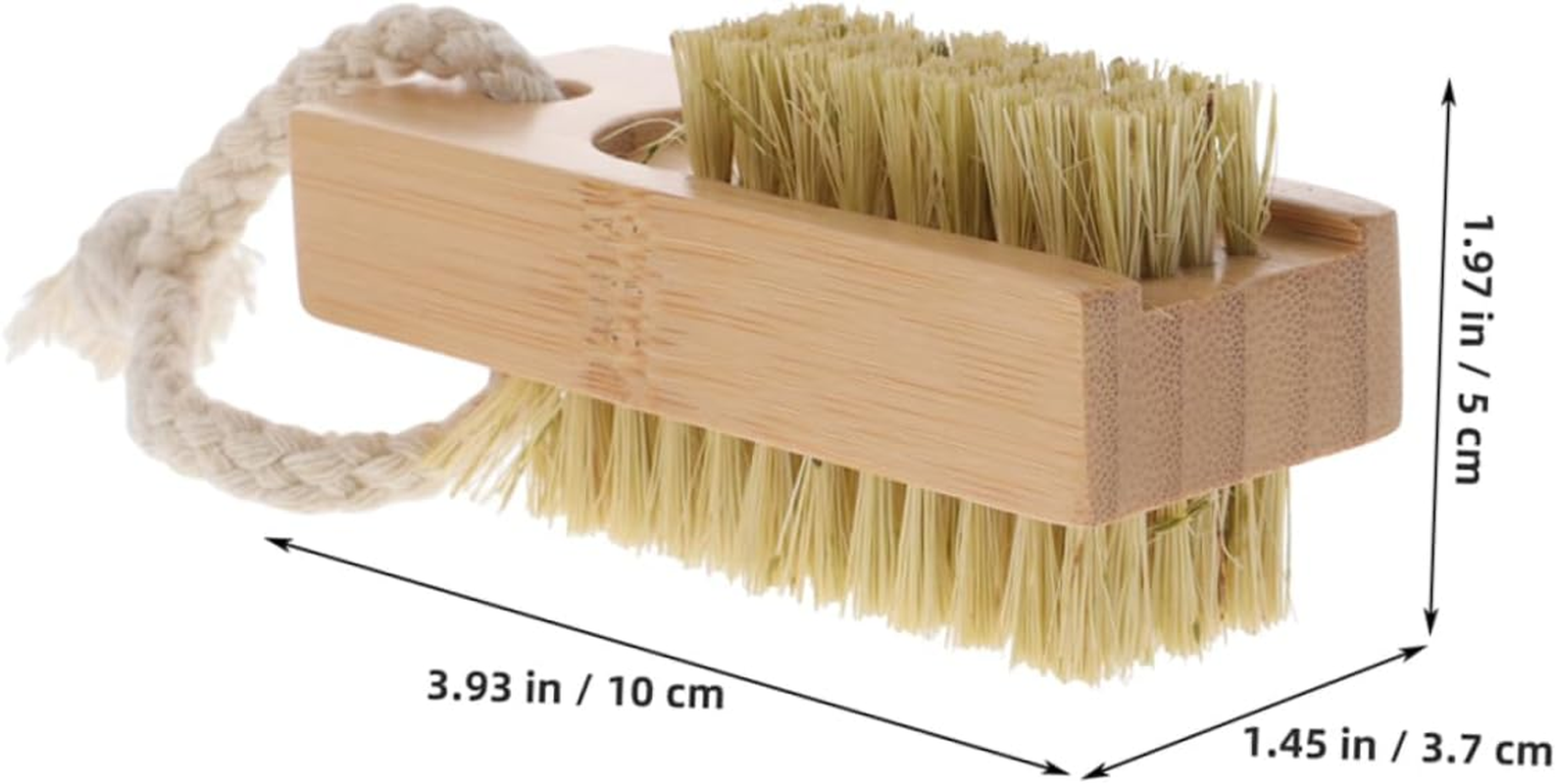 BATHVEVE 2Pcs Nail Art Brush Fingernail Cleaning Brush Soft Bristles Wood Handle for Women image number 3