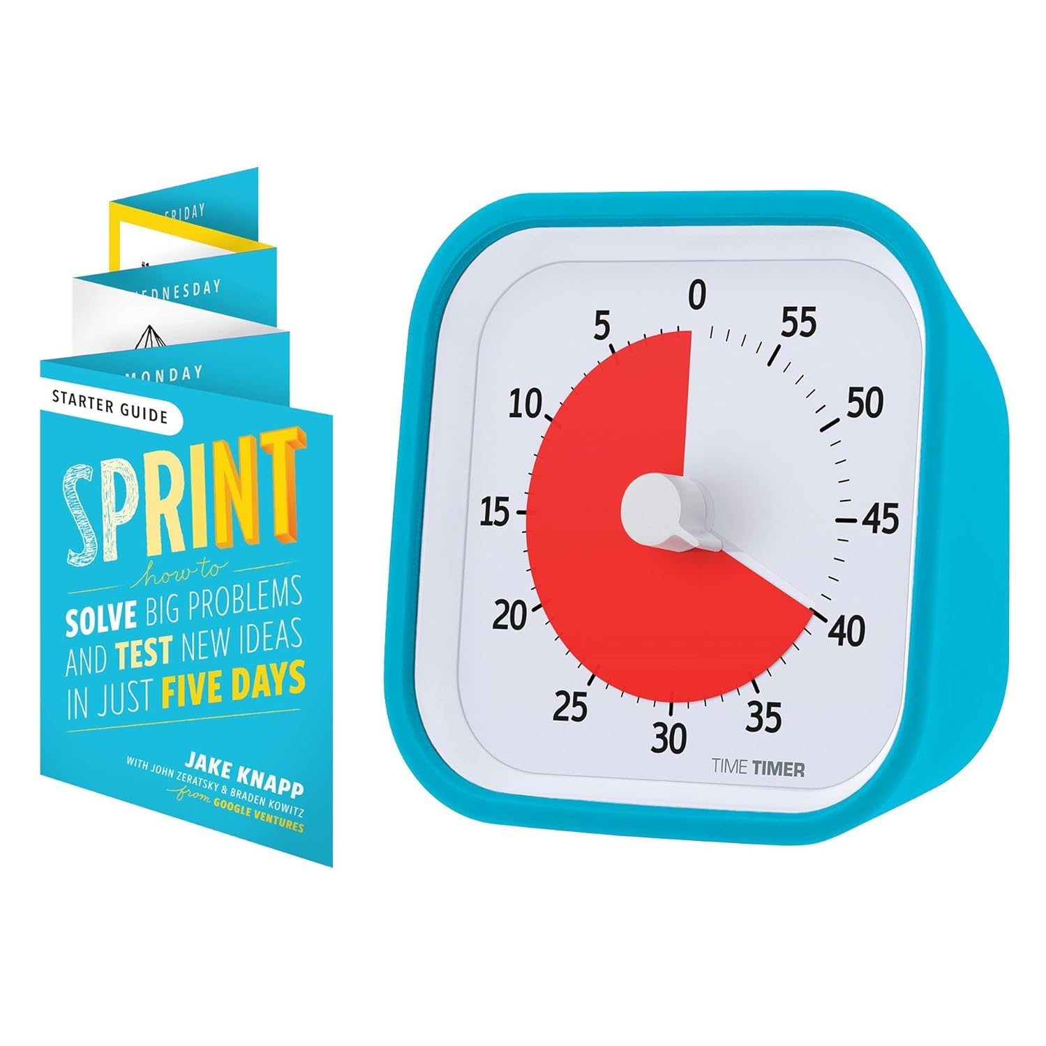 Time Timer MOD Sprint Edition &mdash; 60 Minute Visual Timer &mdash; for Kids Classroom Learning, Homeschool Tool, Teachers Desk Clock and Office Meetings (Sky Blue) image number 4