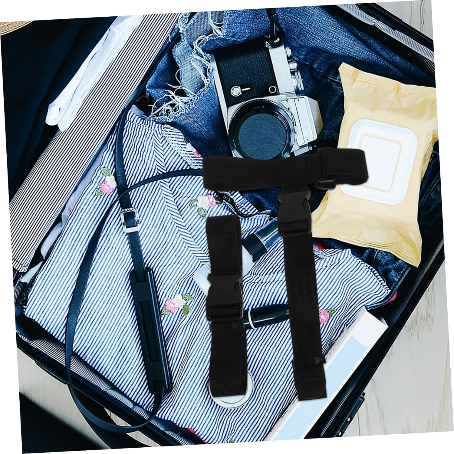 TEMPNAP Luggage Straps Suitcase Belts Adjustable Buckle Strap Heavy Duty Lashing for Travel Accessories Non-Slip Secure Connection during Trip Airport image number 2