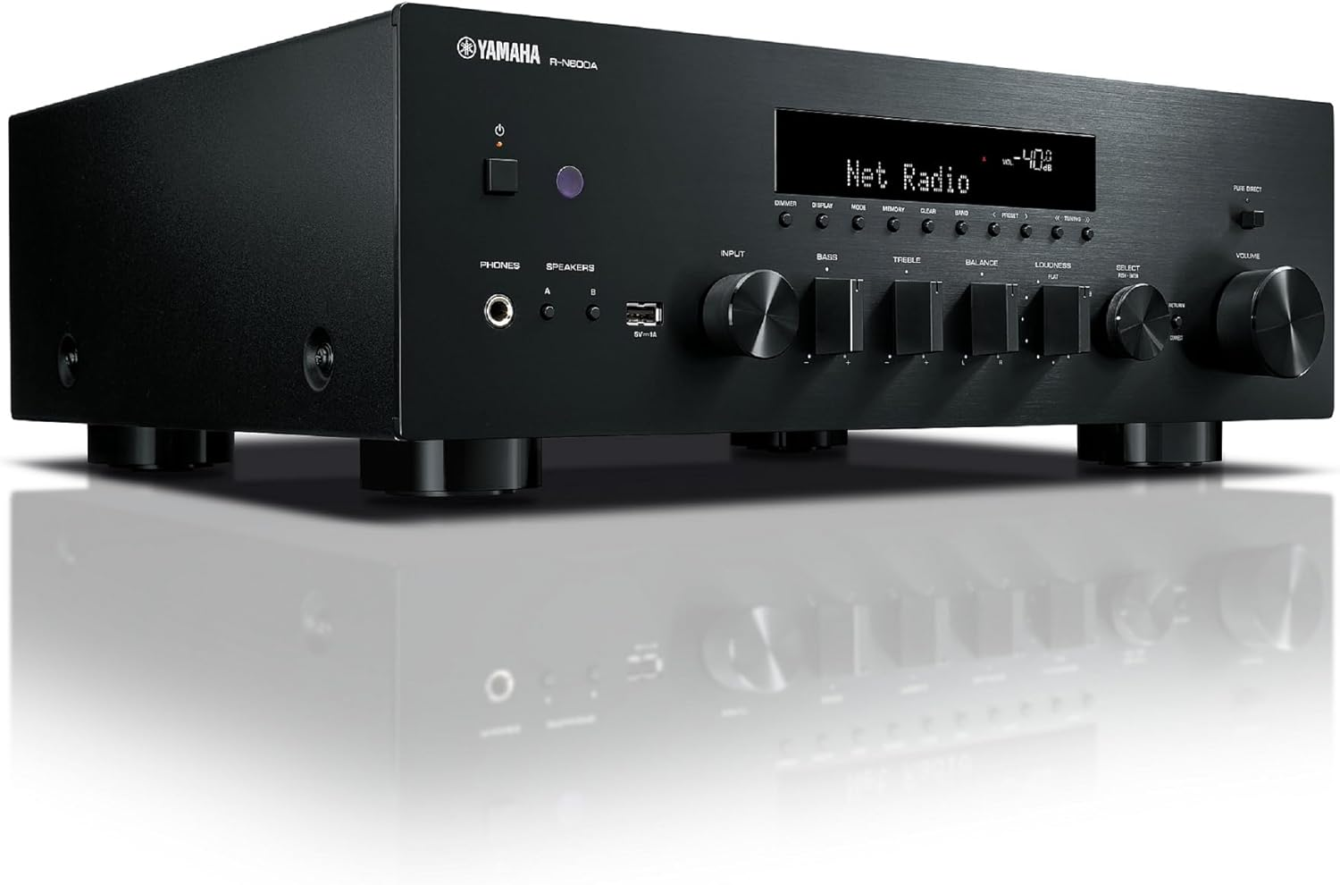Yamaha R-N600A 2-Ch Network Amp - 80W RMS Network Receiver, Black image number 2