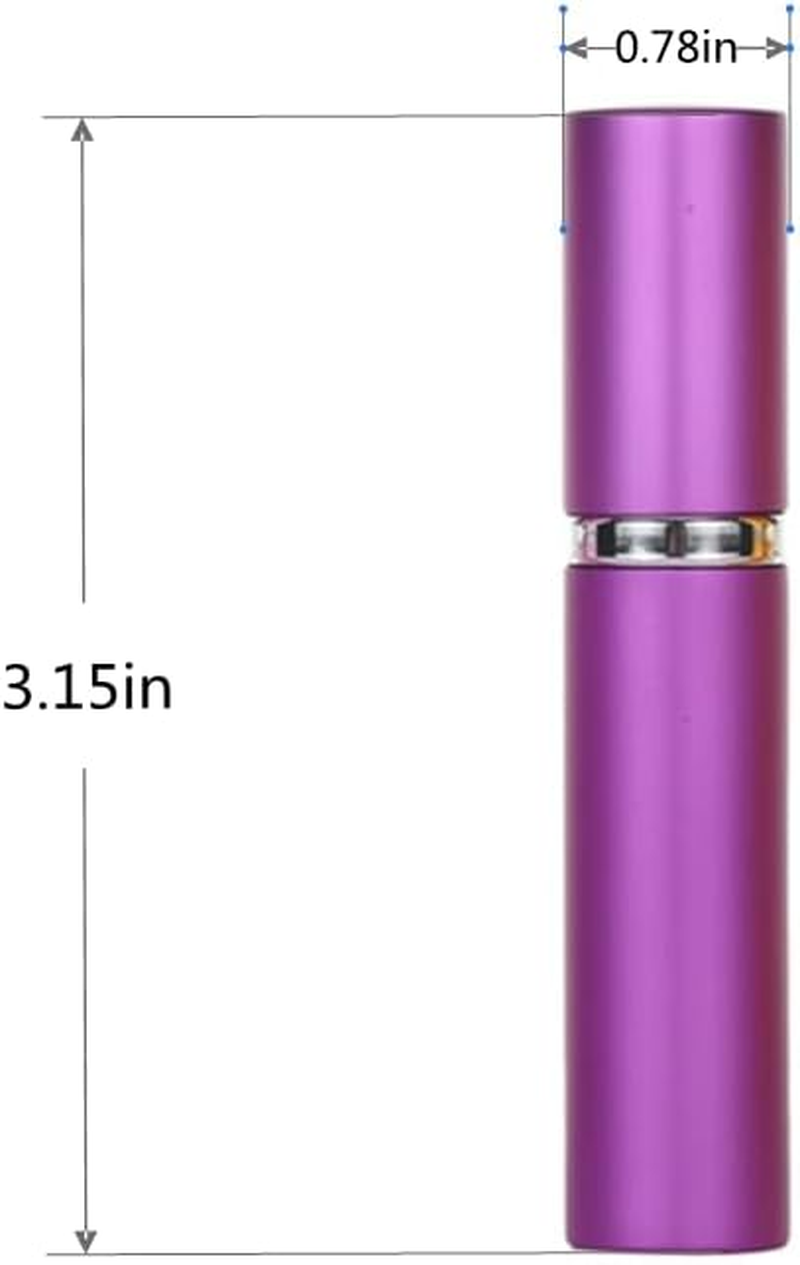 ZHIYE 5ML Perfume Atomiser Spray Bottle, 3 Pieces Refillable Refilling Travel Size Perfume Bottles in Pocket & Handbag Black & Purple & Blue image number 6