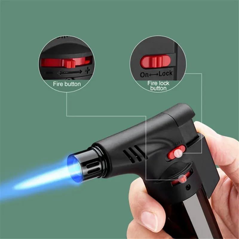 5 Pack Torch Lighters Butane with Safety Lock,Powerful Windproof Jet Flame, Butane Gas Refill,Torch Lighter Multi Utility Mini Gas Lighter Blow Torch Lighters for Candle Fireplace Camping Grill BBQ