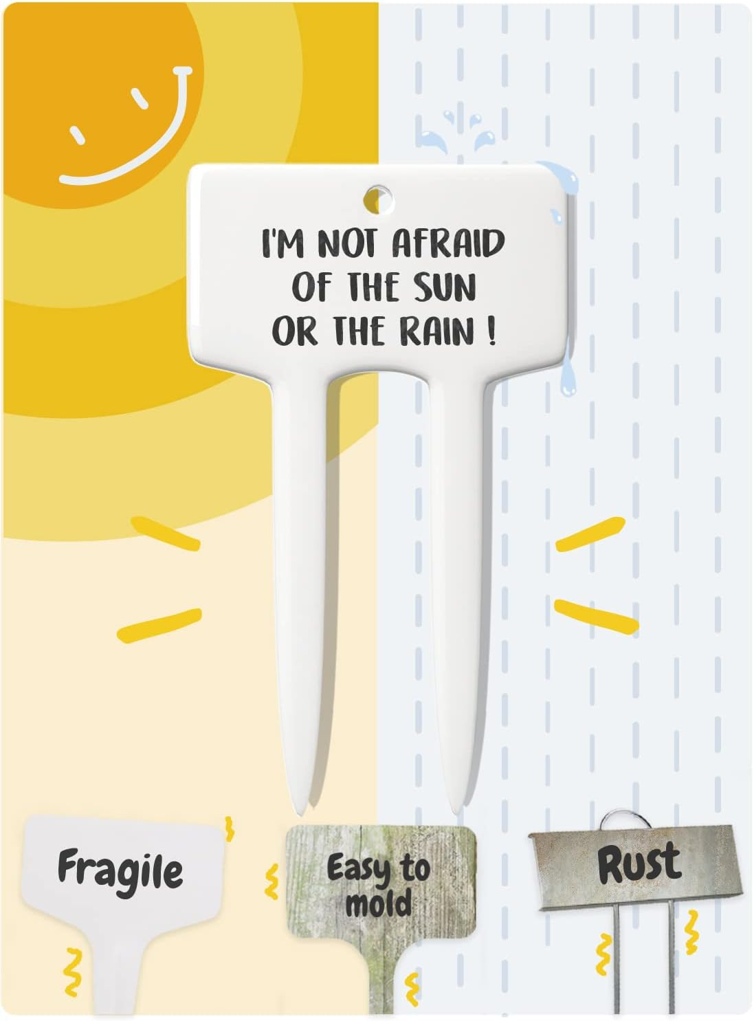 Plant Labels, Ceramic Garden Markers, Herbs Succulent Name Tags, Supplies for Seeding Pot Potted Plants Raised Bed, Indoor & Outdoor, Reusable Waterproof - Set of 12, White image number 3