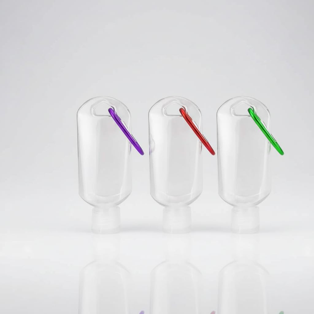 Refillable Travel Bottles for Toiletries, Leak Proof Squeeze Containers with Carabiner Clip, 5-Pack 50Ml BPA Free PETG Silicone Lids, for Shampoo Conditioner Lotion (5 Colors)- Damaill image number 4