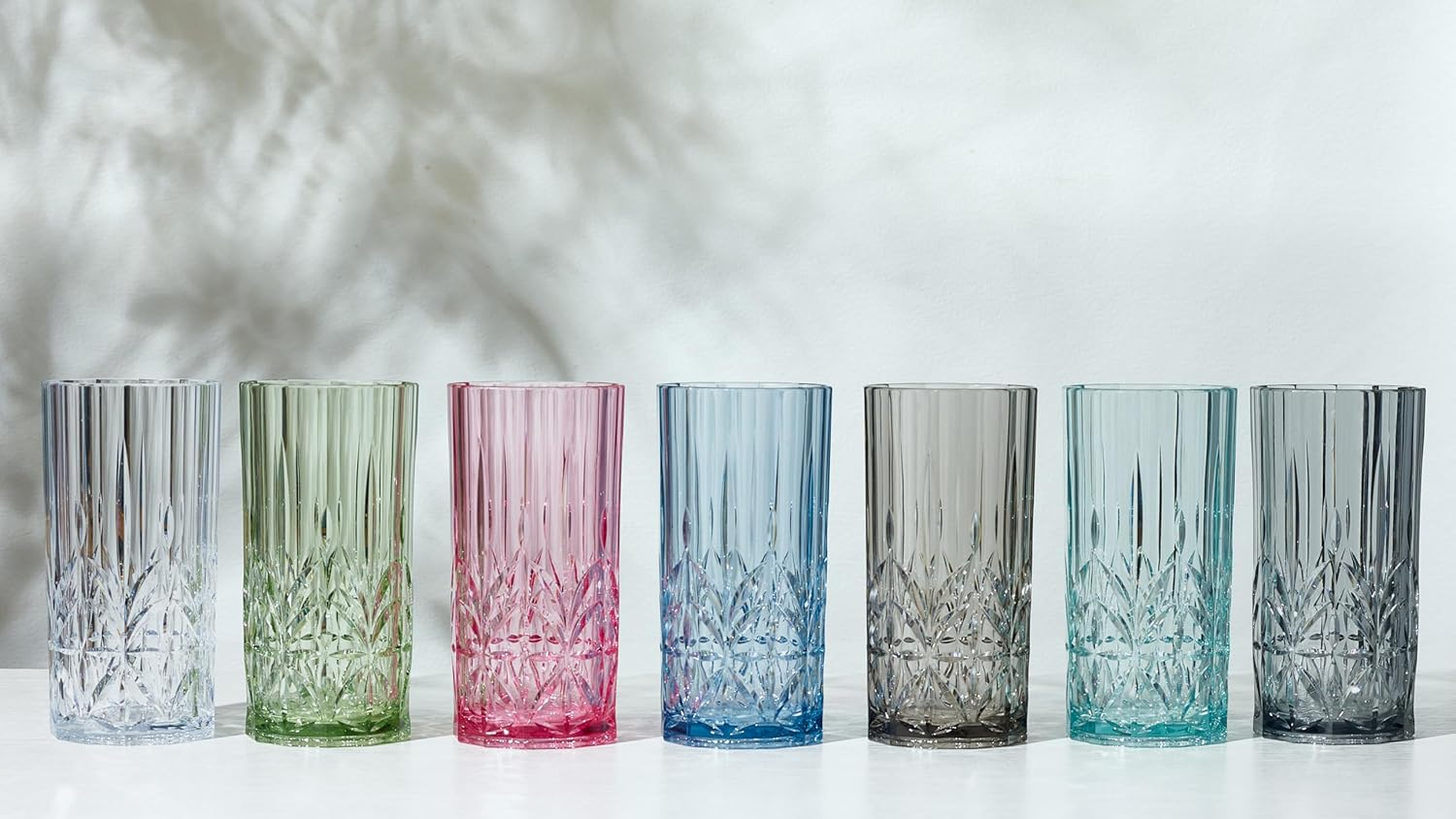 BELLAFORTE Shatterproof Tritan Tall Tumbler, Set of 4, 18Oz - Myrtle Beach Drinking Glasses - Unbreakable Plastic Drinking Glasses for Gifting, Parties, New Year - BPA Free - Dishwasher Safe - Pink image number 4