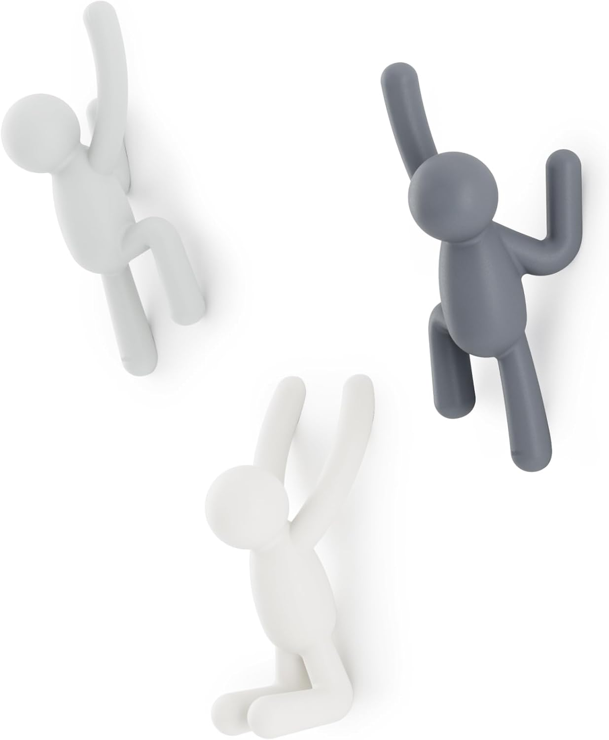 Umbra 318165-370 Buddy Wall Hooks &ndash; Decorative Wall Mounted Coat Hooks for Hanging Coats, Scarves, Bags, Purses, Backpacks, Towels and More, Set of 3, Light Multicolored Hooks & Entry, 10 Inch L X 7.5 Inch W X 3 Inch H