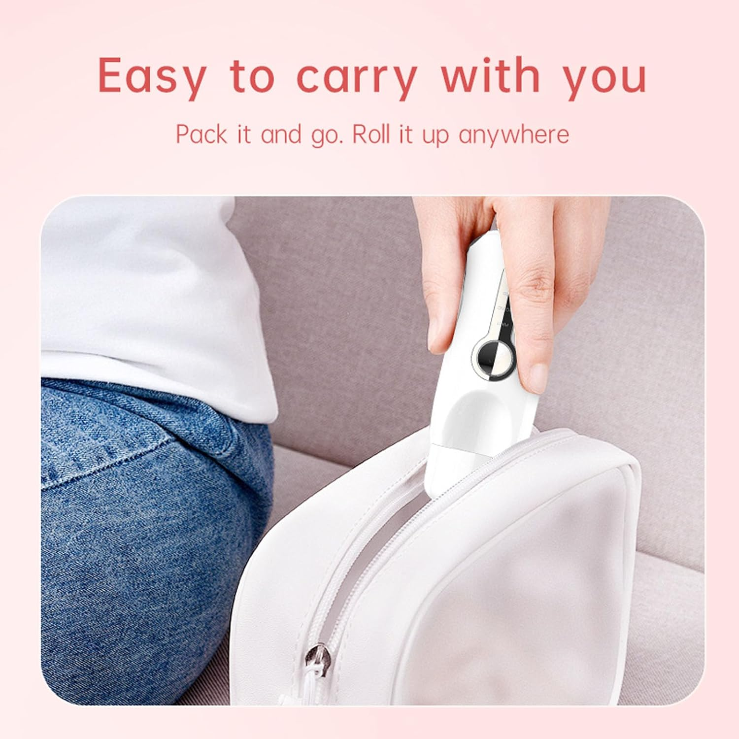 Electric Heated Eyelash Curler Rechargeable - Portable Mini Lash Curler with Quick Heating & Temperature Control (White) image number 5