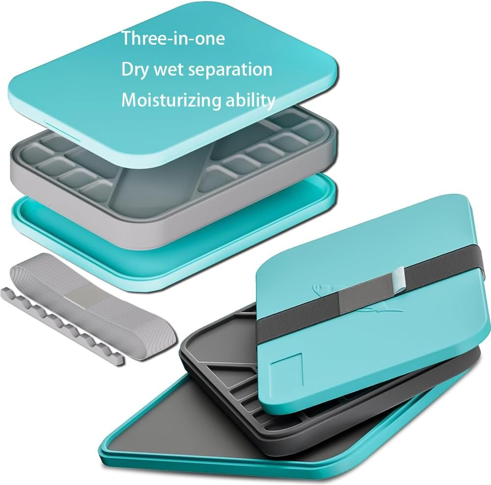 ADTZYLD Stay Wet Palette for Acrylic Miniature Painting Kit 50PCS Paper,2 Sponges,Brush Holder,Paint Saver Tray for Warhammer 40K,Oil & Watercolor - Artist Gift Set (1 Set Wet Palette Original) image number 6