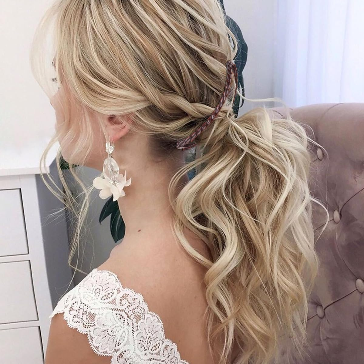 4 Pcs Vintage Banana Hair Clips No Slip Fishtail Hair Clip Combs French Double Comb Banana Clip Set Classic Clincher Combs Ponytail Holder Hair Accessories for Women Girls Long Curly or Straight Hair image number 4