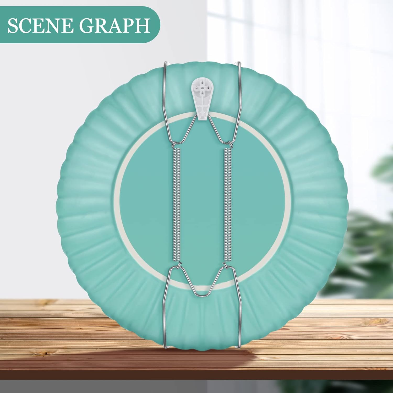 Hotop 12 Pieces Plate Hangers for Wall 6 Inch Stainless Steel Wire Invisible Plate Hangers Heavy Duty Display Holders with 12 Pieces Hooks for Wall Decorative(Silver)