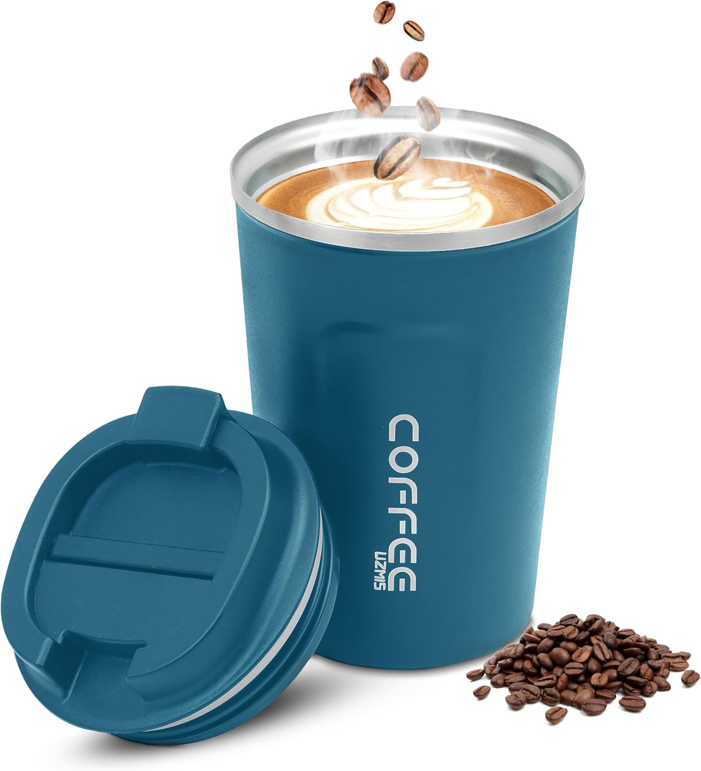 Coffee Cup, Stainless Steel Insulated & Reusable Travel Mug with Leak Proof Lid, Eco-Friendly Coffee Mug for Hot, Cold Drinks (Black - 510Ml)