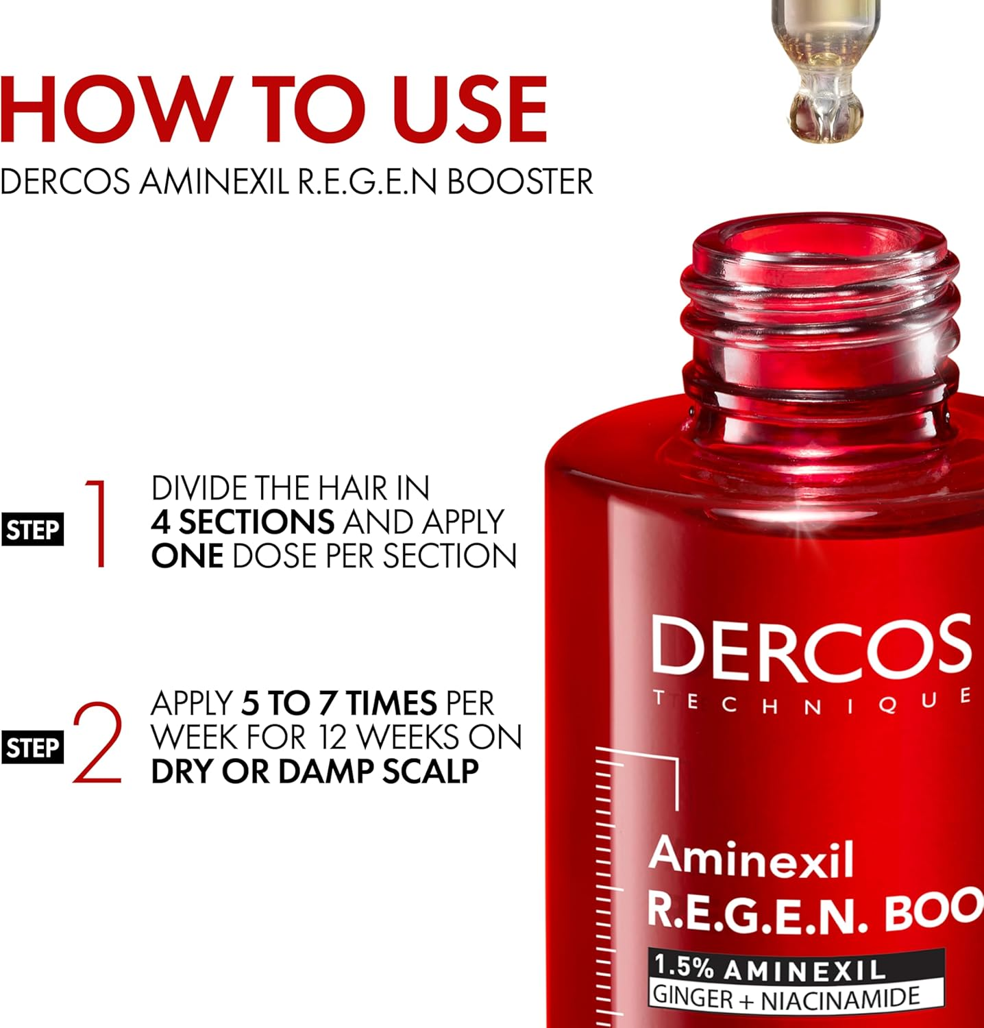 Vichy Dercos Serum R.E.G.E.N Hair Regenerative Booster 90 Ml image number 4