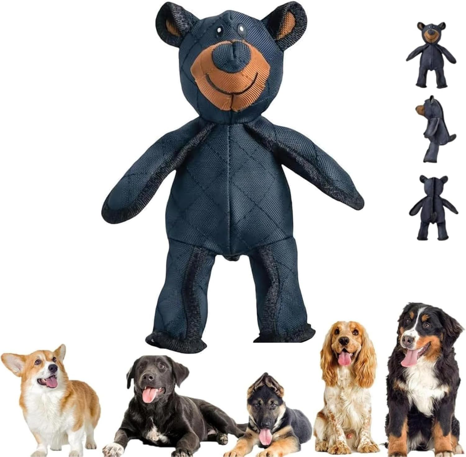 2025 New Unbreak Bear Dog Toy, Unbreakable Extreme Bear Upgraded, Indestructible Bear Dog Toy with Squeaker, Durable Interactive Puppy Toys to Reduce Anxiety & Boredom (Dark Blue) image number 1
