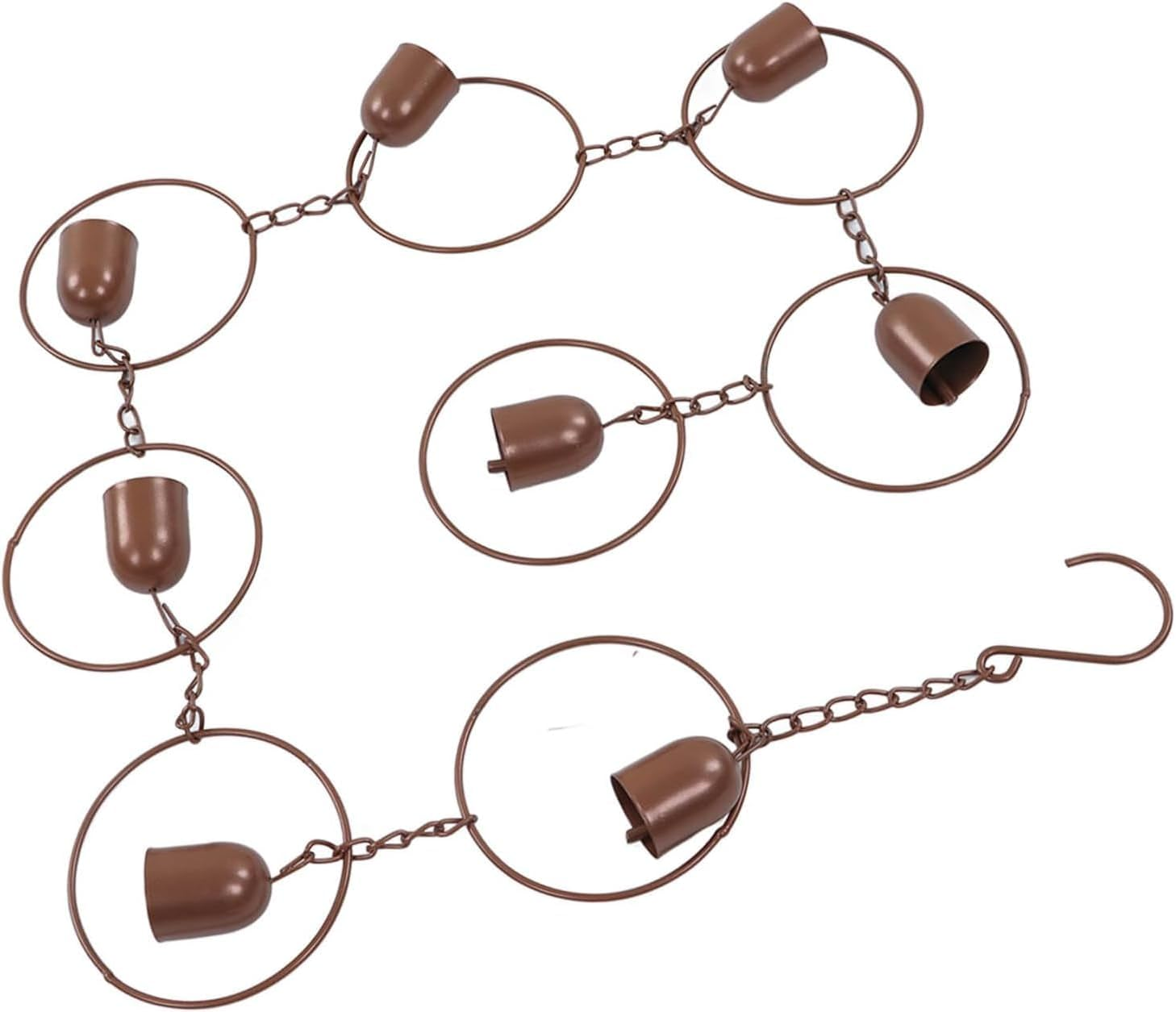 Liyquint Hanging Rain Chime, Gutter Rain Chains,Rain Catcher Chain,Sturdy Reliable Metal Beautiful Sound Decorative Bell Shaped Rain Chain for Gutter Drainage and Outdoor Ambiance image number 3