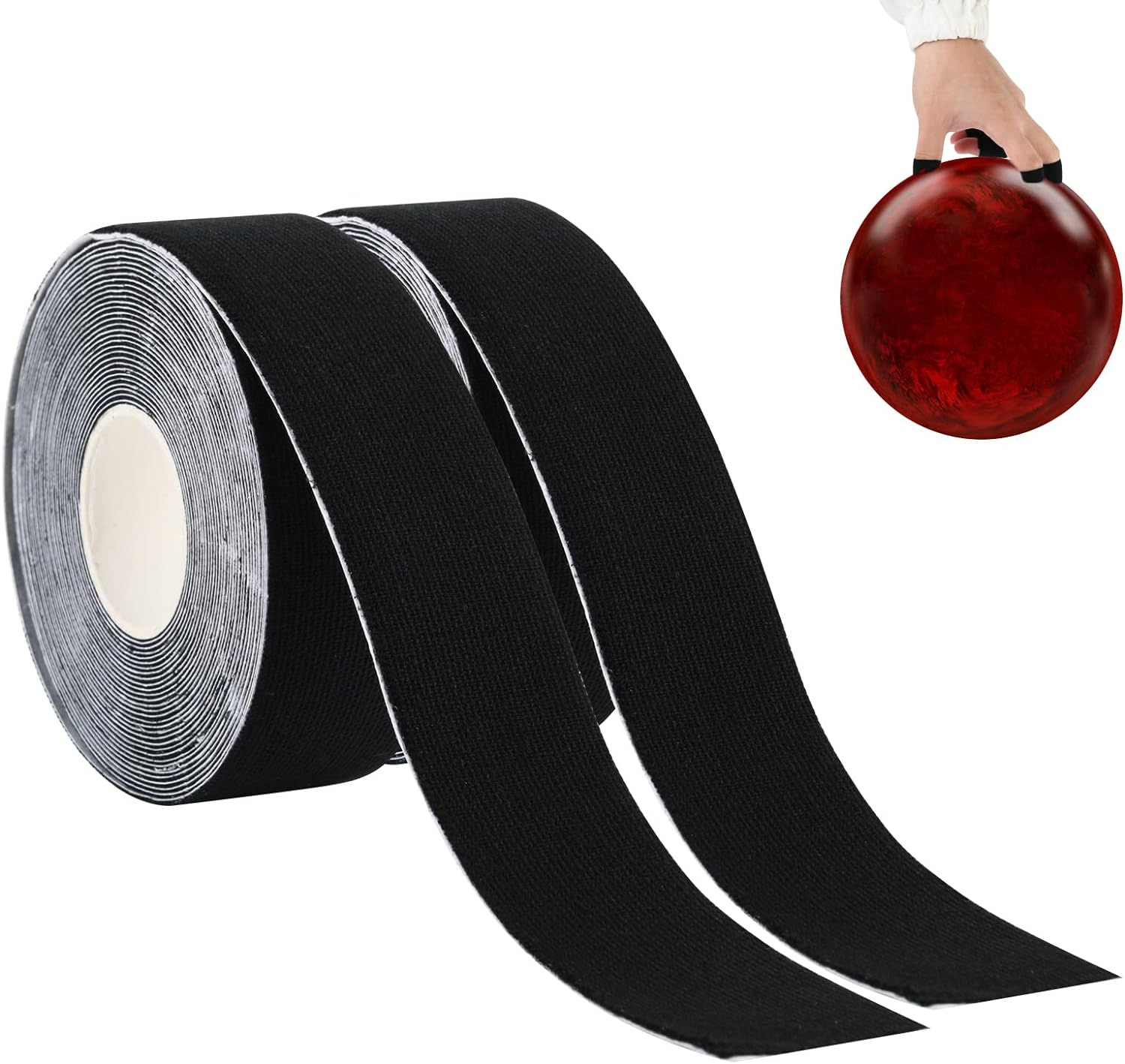 Cosmos Set of 2 Rolls Bowling Finger Tape Thumb Tape Elastic Bowling Ball Thumb Tape Protective Bowling Accessories for Bowler Sport Exercise Workout, Each Roll 2.5 Cm X 5M image number 2