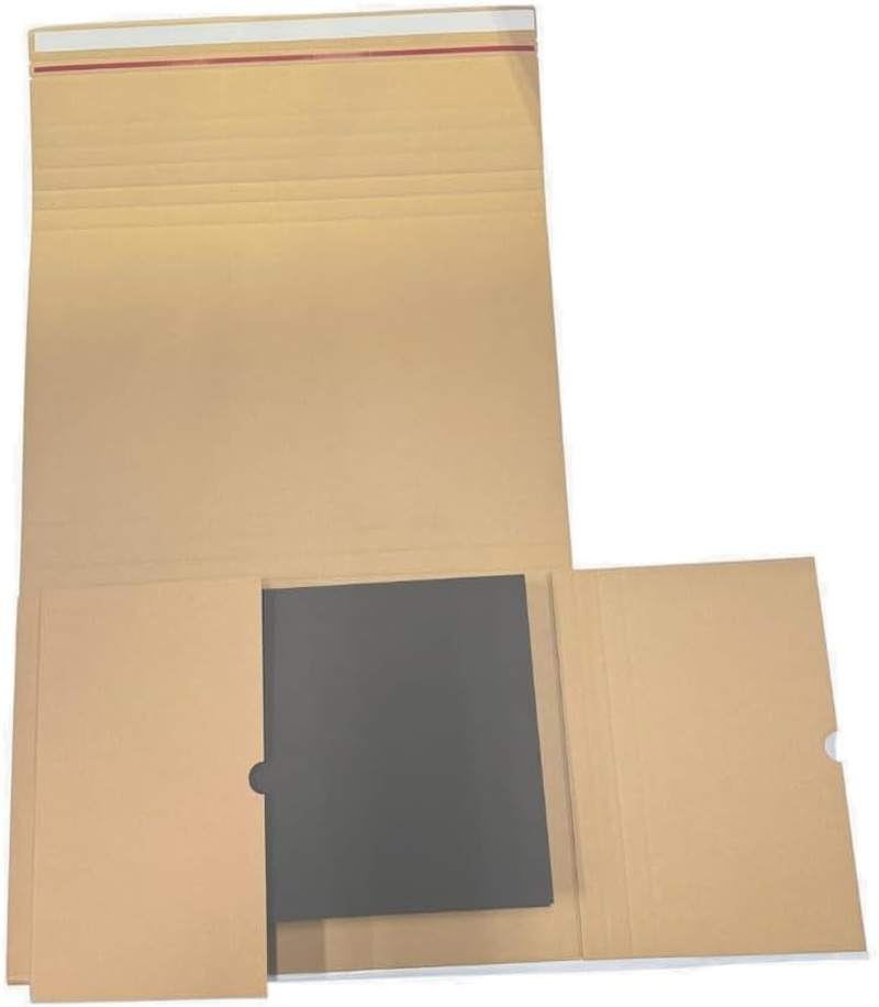 OZPACK Book Wrap Box &ndash; Self-Seal Corrugated Cardboard Mailers Adjustable Depth Postal Boxes for Textbooks & Small Products Fast-Fold Book Wrap for Secure Shipping&ndash;Cardboard Box Size 455 X 325 X 60Mm image number 2