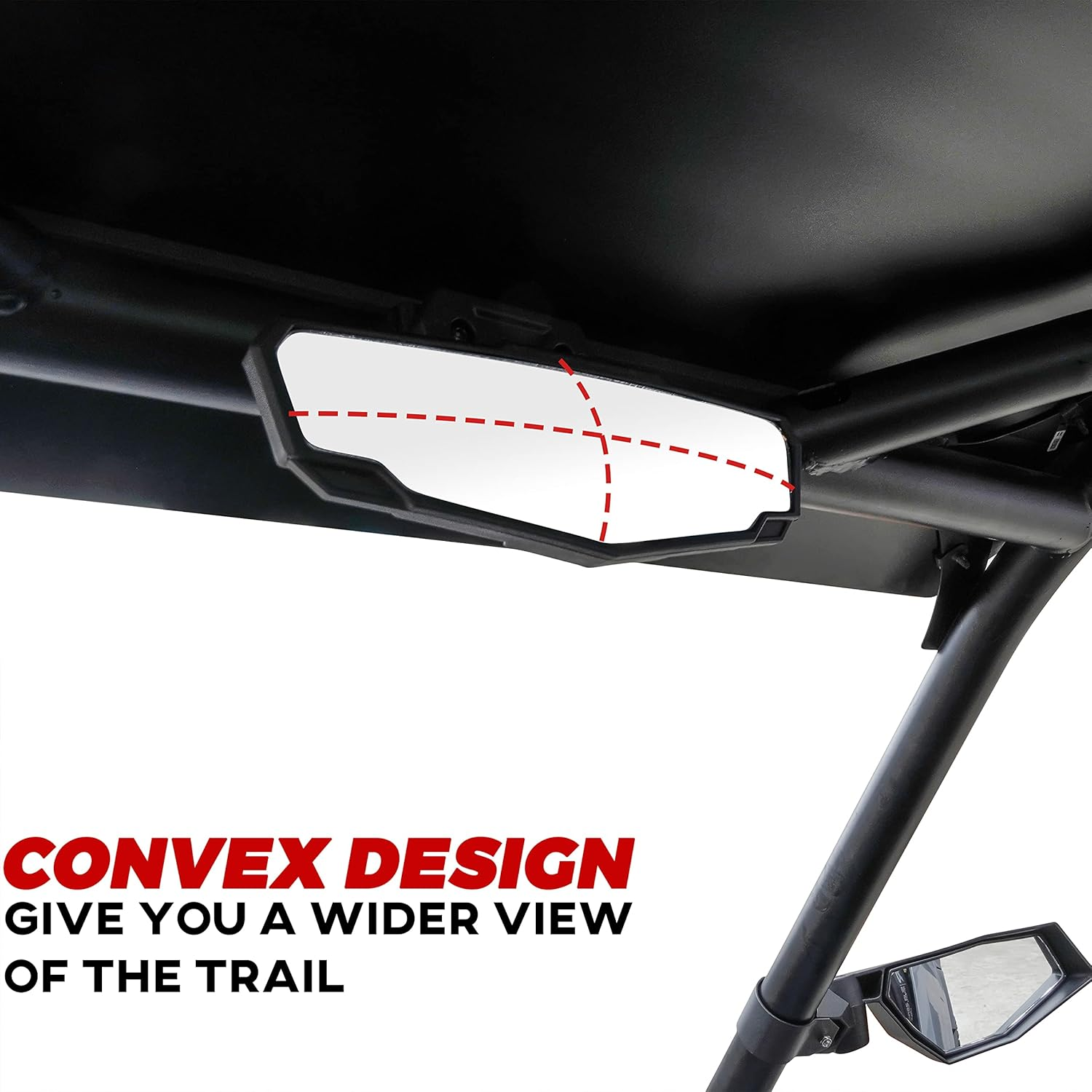 SAUTVS Premium Center Convex Rearview Mirror and Adjustable Folding Side Rear View Mirrors Kit for Polaris RZR PRO Xp/Pro R/Turbo R 2020-2024 (Replace #2883762, #2883763) image number 1