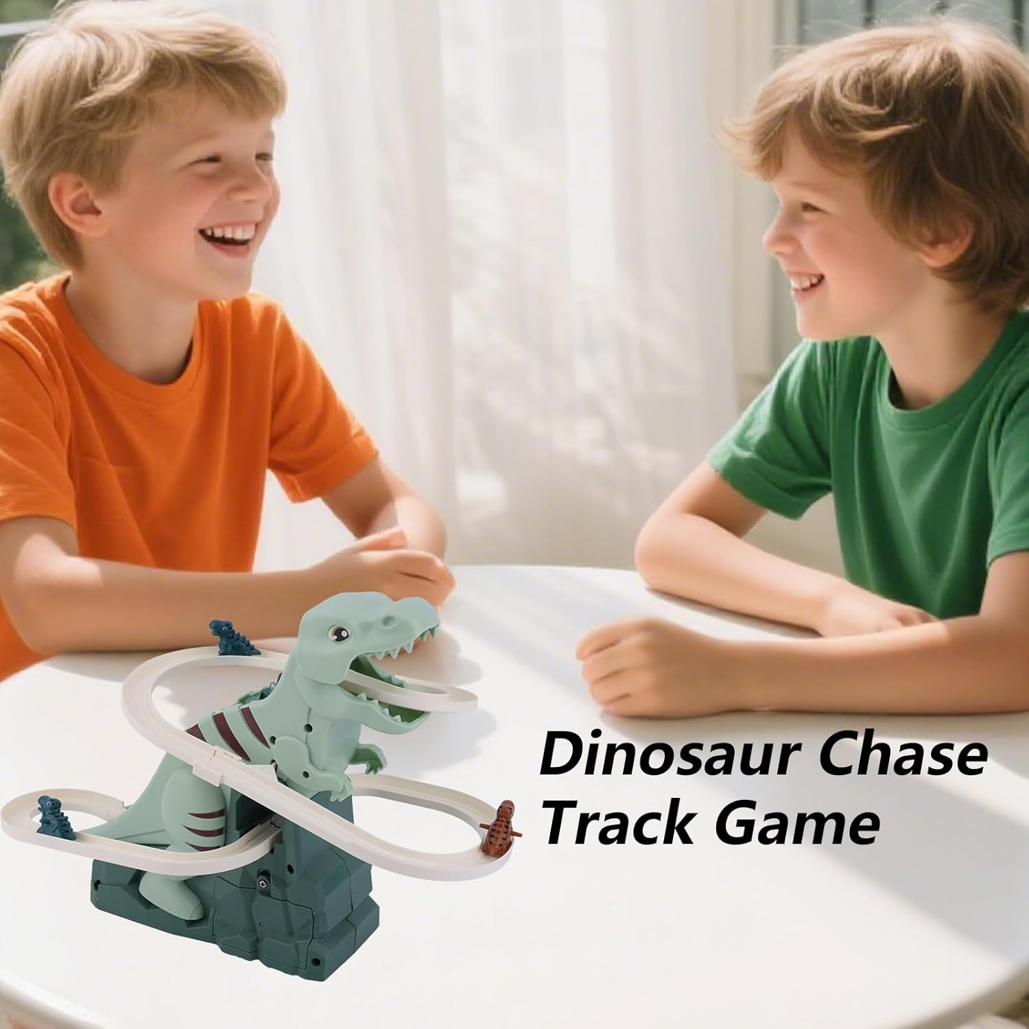 BTFO Dinosaur Climbing Slide Music Toy, Fun Electric Dinosaur Race Track Roller Coaster Set for Kids Ages 3+ Ideal for Boys & Girls image number 1