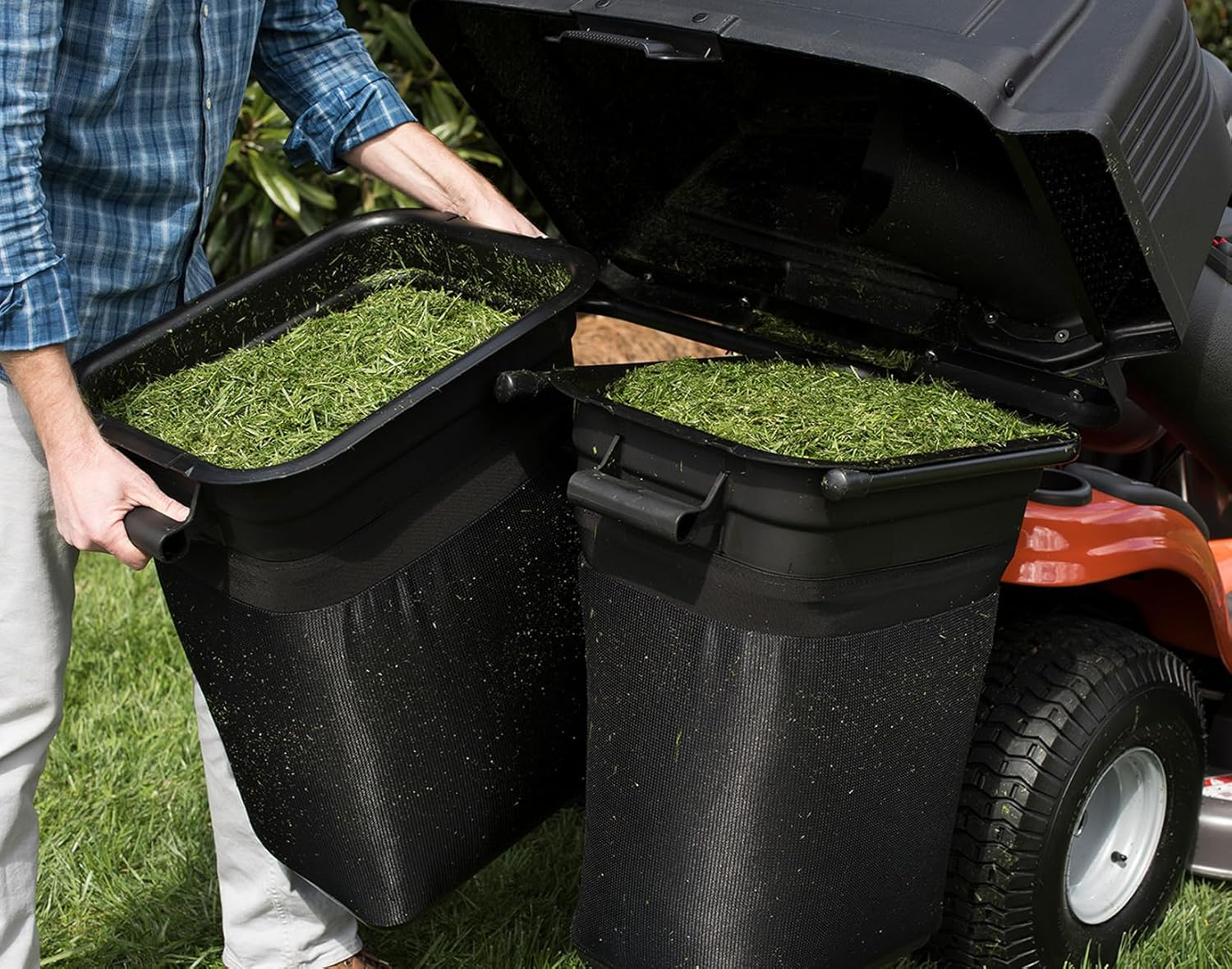 Lauterbrun 1Pcs Replacement for Husqvarna,Craftsman 42"-46" 2 or 3 Bag Attachment, Lawn Tractor Bagger Attachment Container, Fit #400226 532400226,Yts4000,917249791,Yt3000,Dlt3000,Ayp, Dixon Dupe image number 3