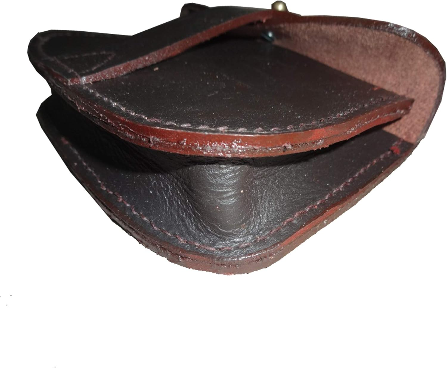 WWII British Army Sam Browne Leather Ammo Pouch for Belt Dark Brown image number 3