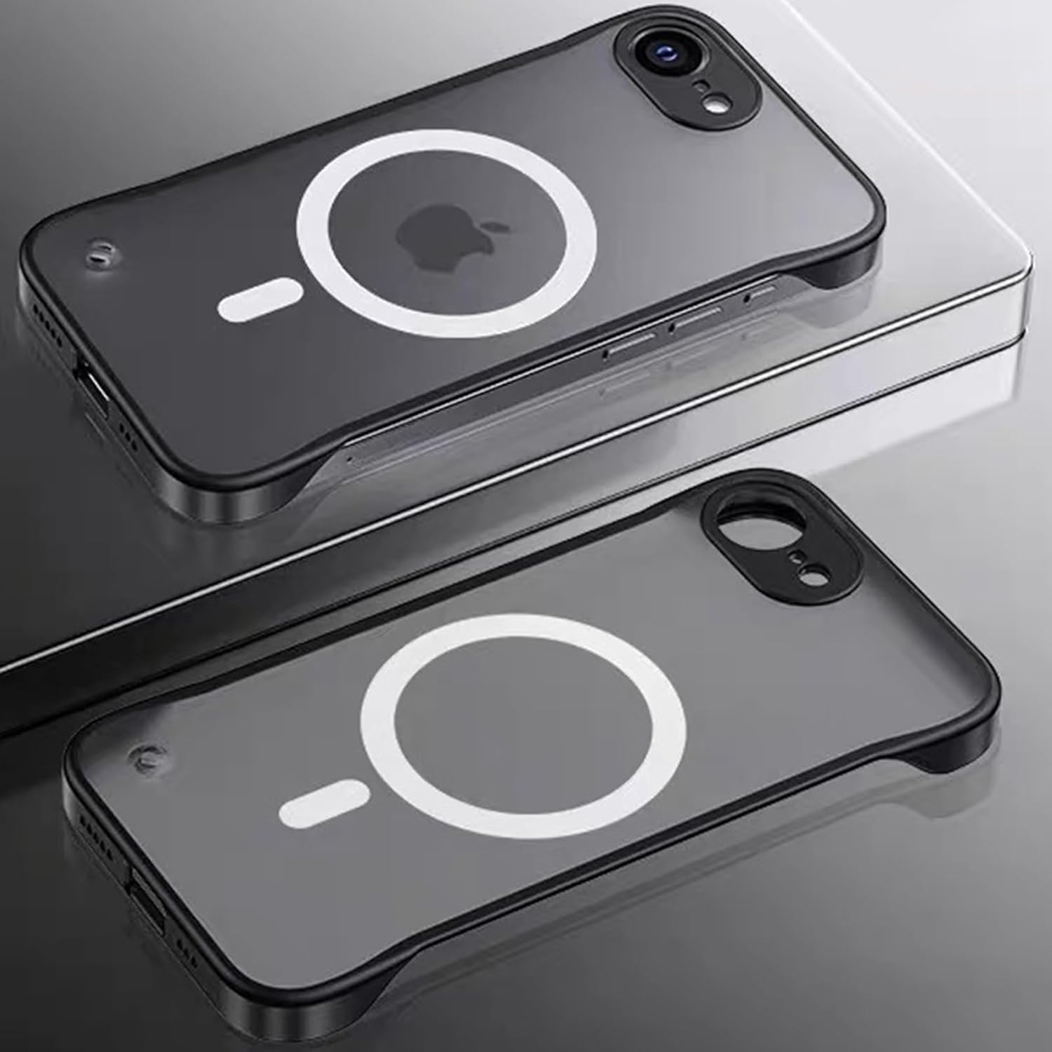 RUNGOS for Iphone 14 Pro Max Case Magsafe (Borderless Translucent Matte) [Bare Metal Feel] [Strong Magnetic] Slim Case for Iphone 14 Pro Max Magsafe Case, 14 Pro Max Magnetic Case Thin 6.7'', Black