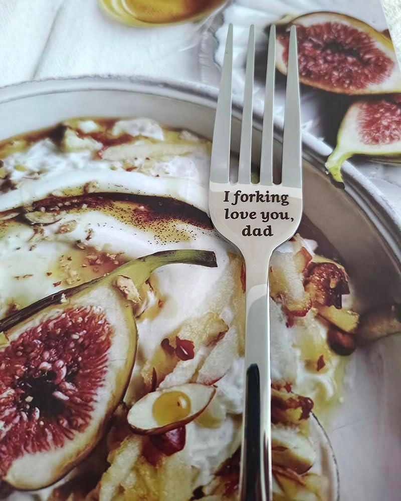 RFTWXHPN Dad Gifts Forks from Daughter Son I Forking Love You Dad Fork for Dad Christmas Birthday Gifts for Daddy Dad Dinner Fork Gifts for Father Daddy Stainless Steel Salad Forks image number 6