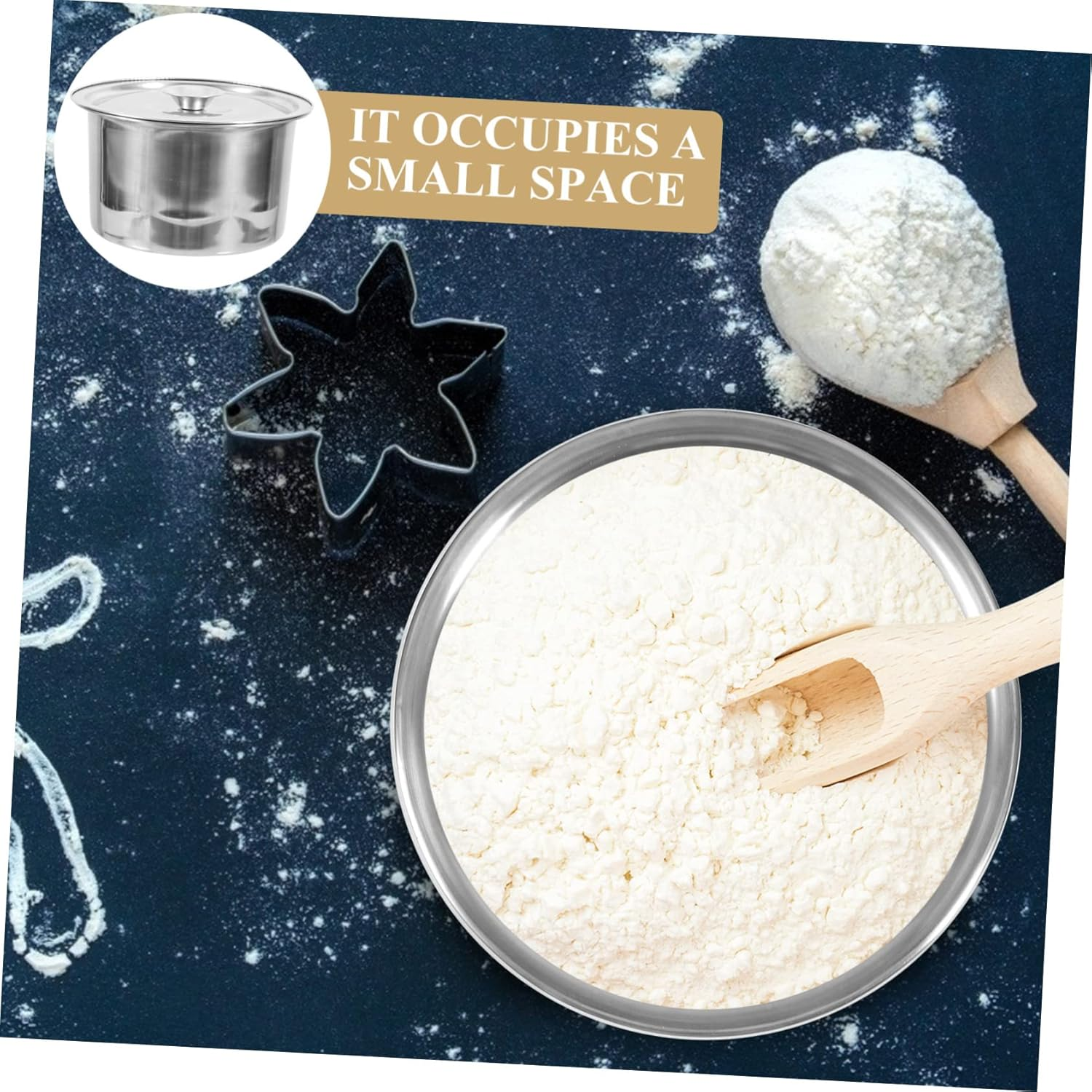 Gogogmee Stainless Steel Seasoning Storage Jars with Lids, 2-Set Metal Condiment Containers for Kitchen, Multi-Functional Spice Holders and Sugar Coffee Bean Canisters for Home Cooking image number 2