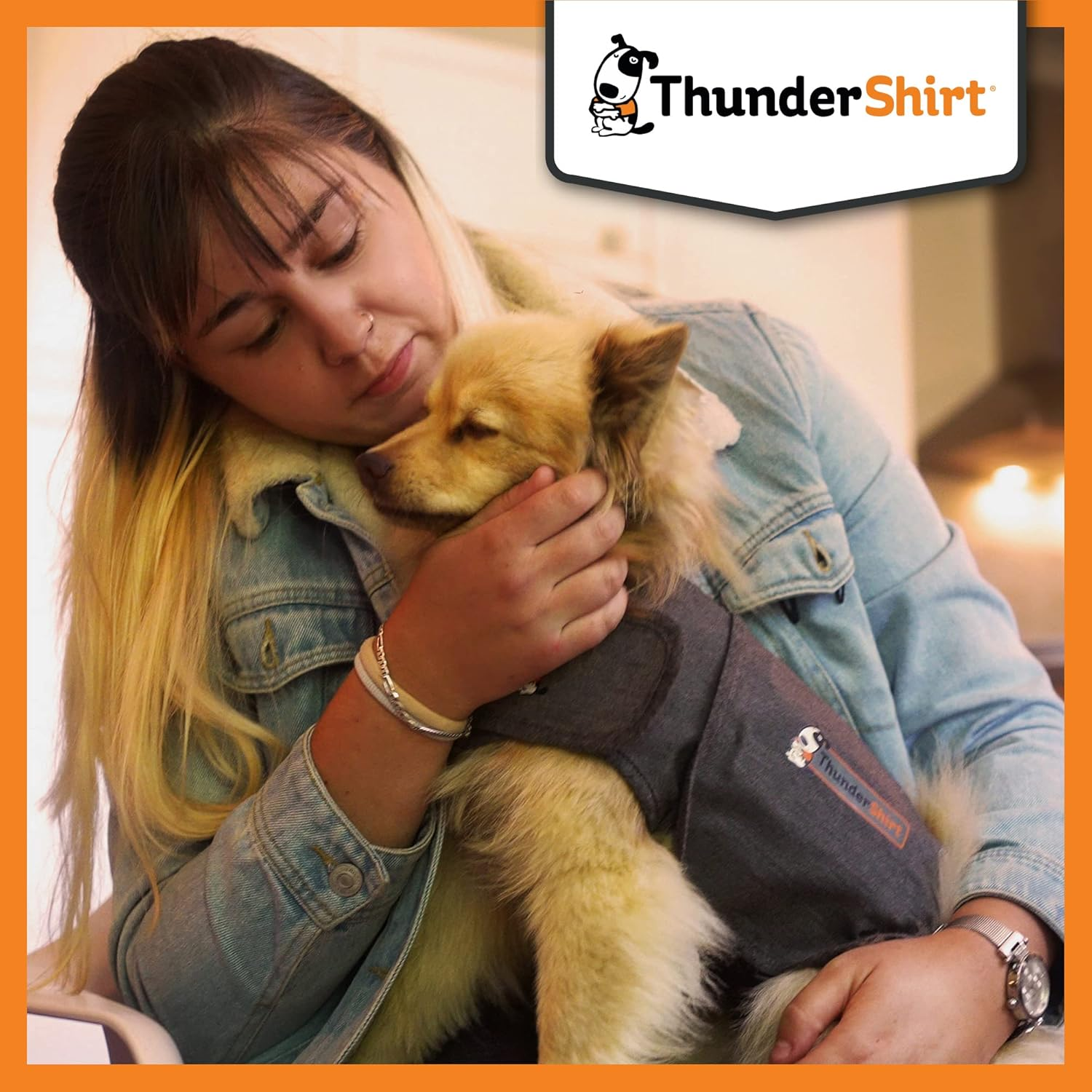 Thundershirt: Calming Jacket for Dogs, Instant Natural Relief for Anxiety, Fireworks, Travel, Thunder - Grey Jacket 5 Sizes L image number 5