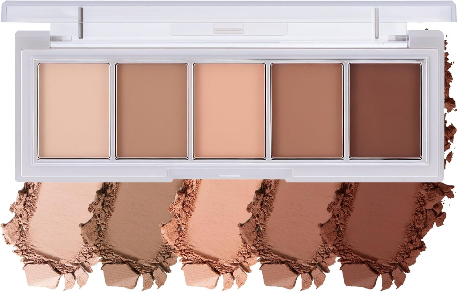 5 Colors Cream Eyeshadow Palette, Daily Nude Eye Shadow Pallet Powder Long-Lasting Coloring, High Pigmented Ultra-Mix Cosmetic Palette, Versatile Delicate Matte Eye Makeup for Women Girls