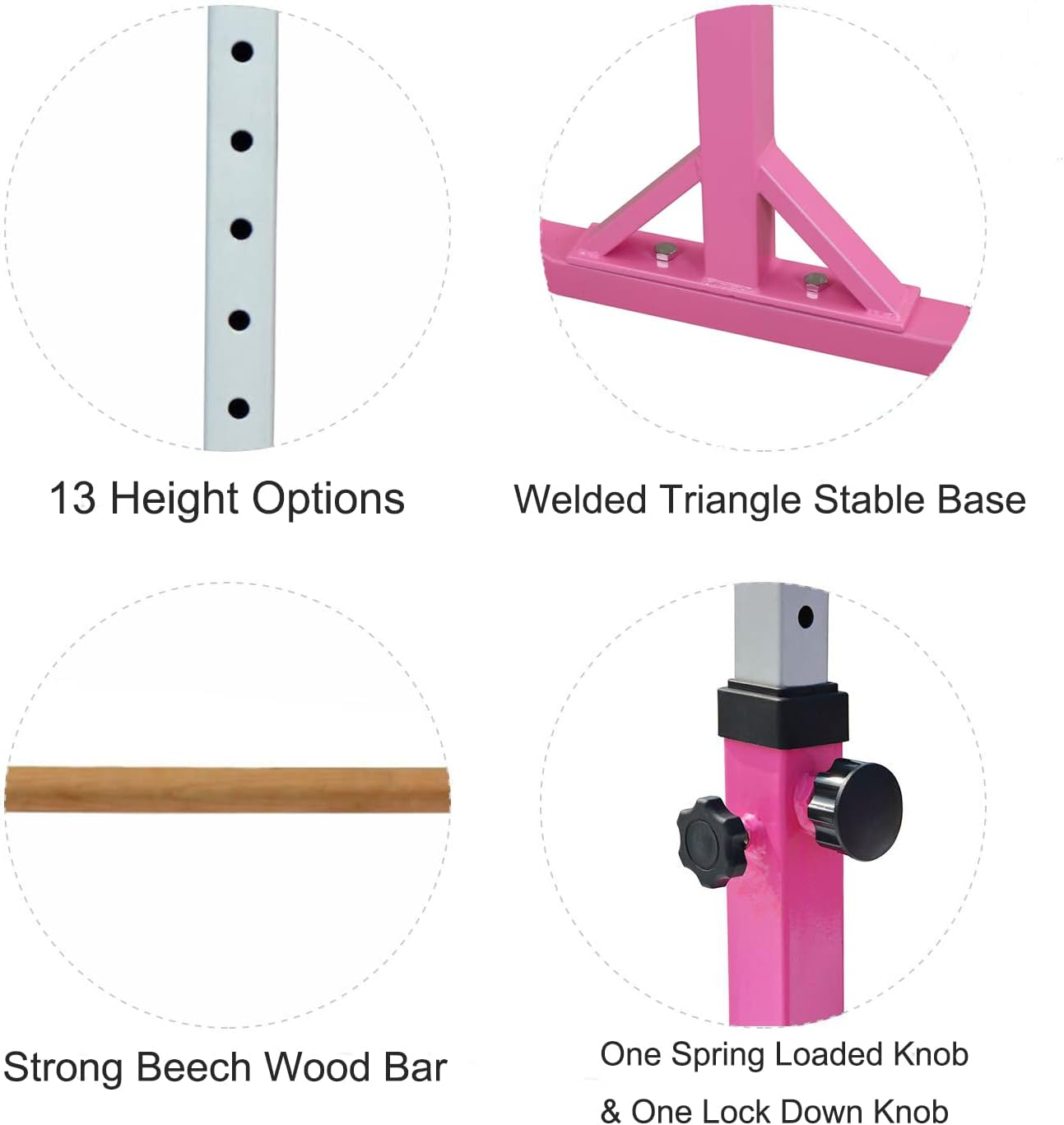 Gymnastic Bar Kids Horizontal Bar Gymnast High Bars Home Gym Equipment Beech Wood image number 3
